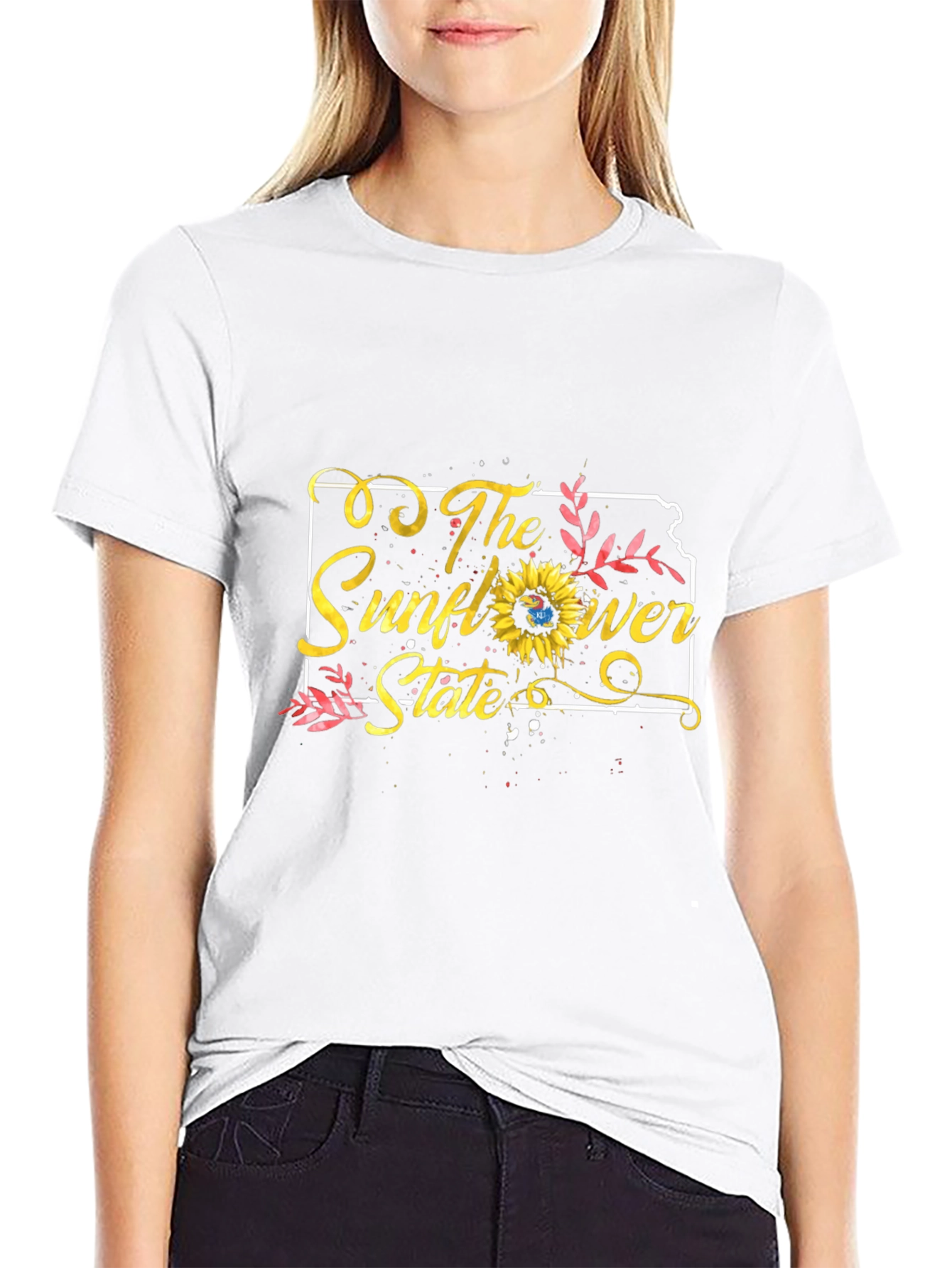 Kansas Sunflower State Black T-Shirt