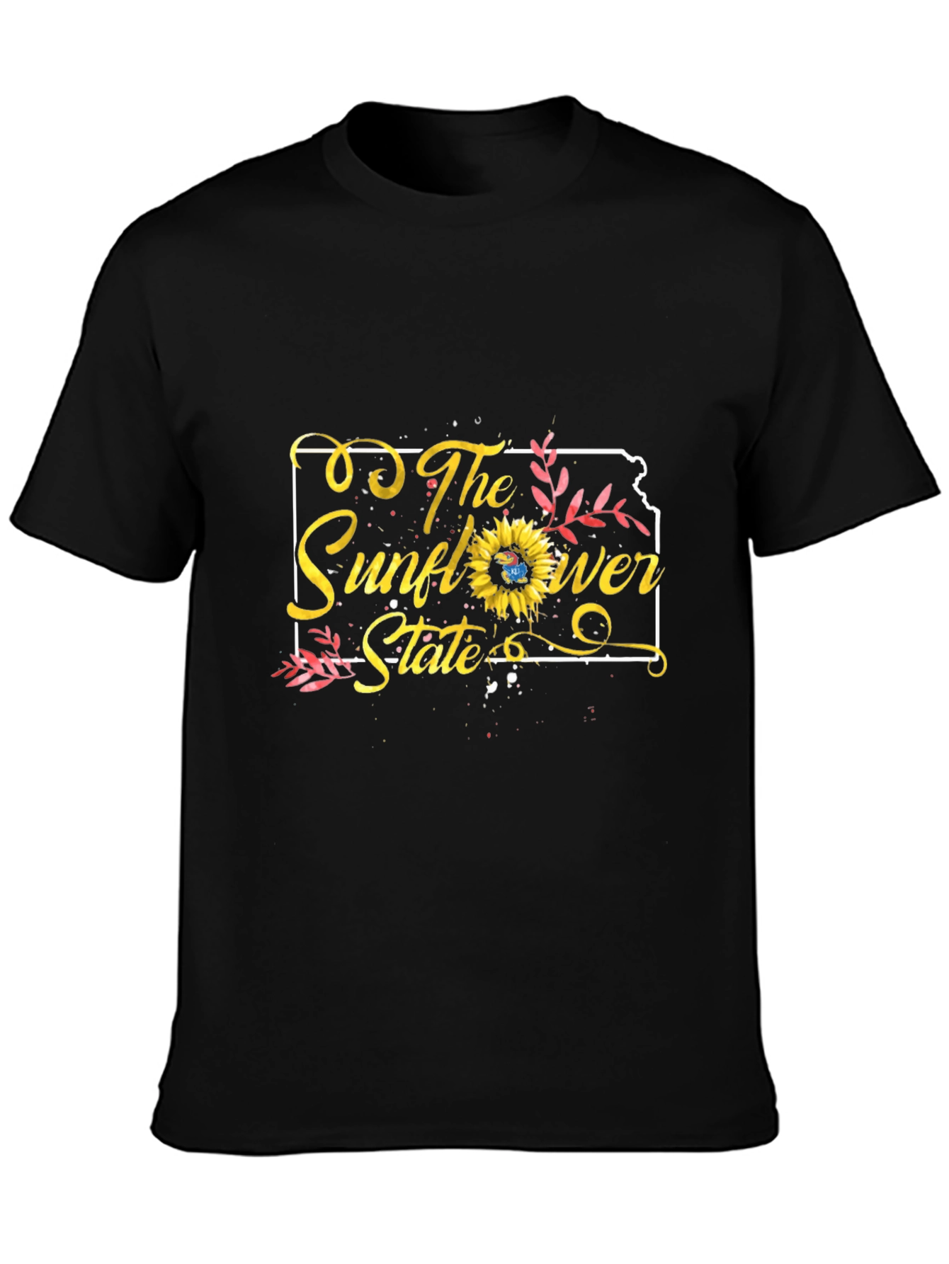Kansas Sunflower State Black T-Shirt