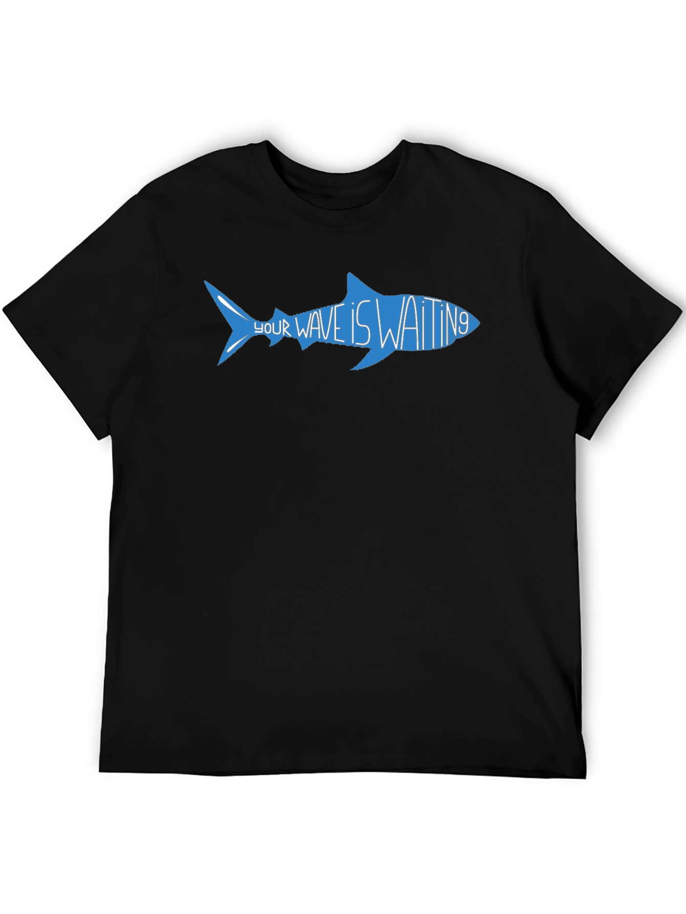 Your Wave Is Waiting Shark Graphic Tee - Black