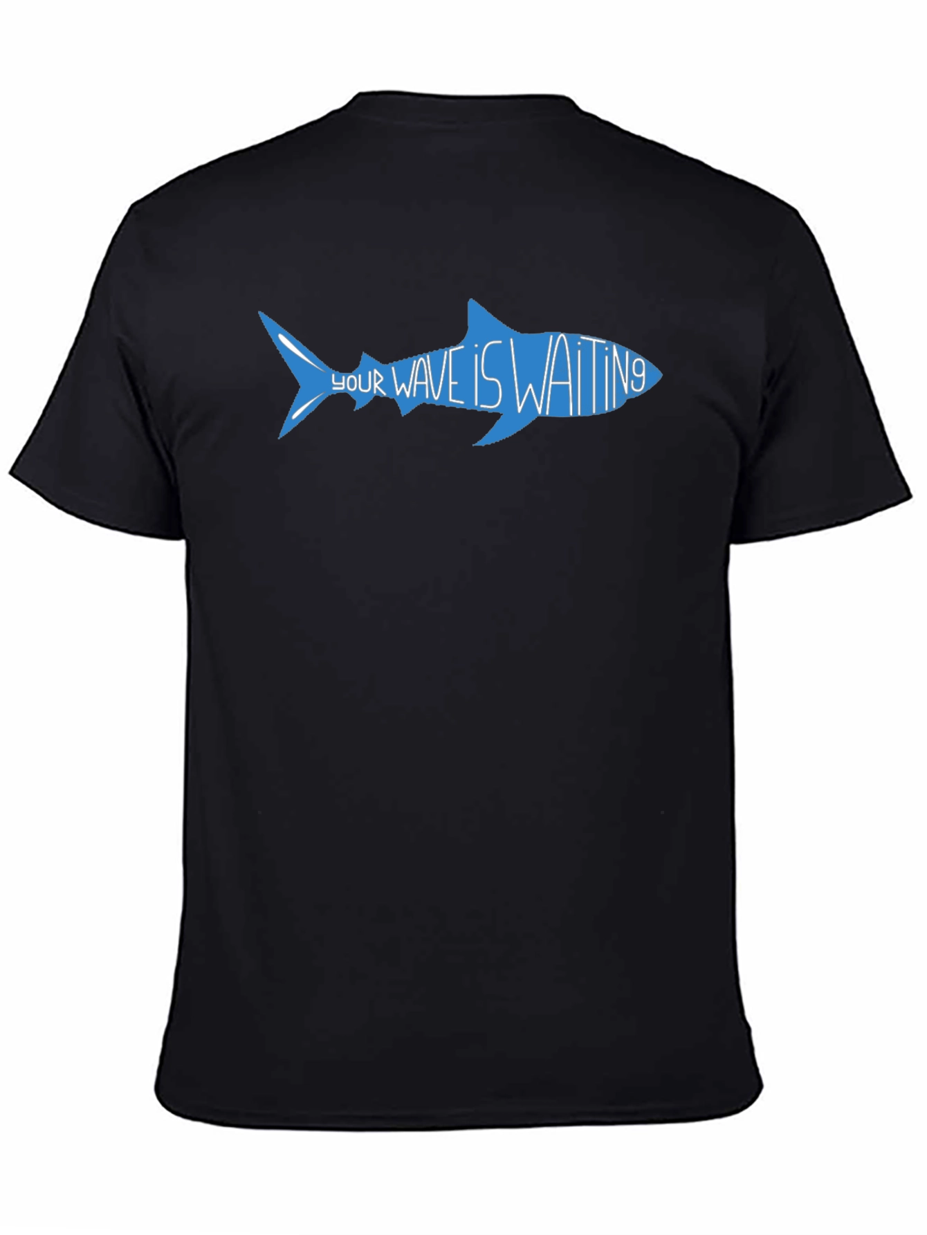 Your Wave Is Waiting Shark Graphic Tee - Black