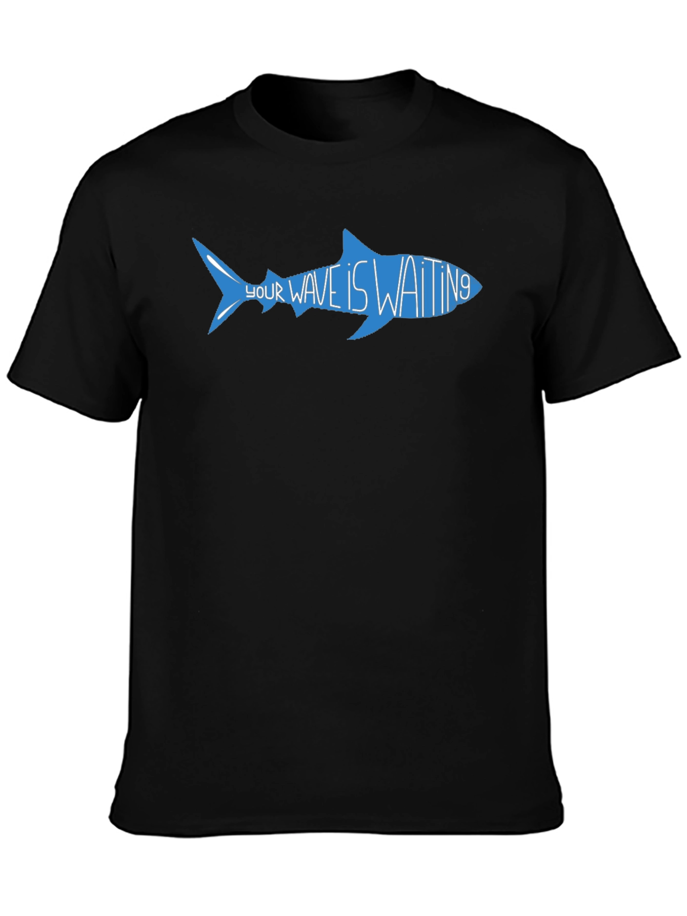 Your Wave Is Waiting Shark Graphic Tee - Black