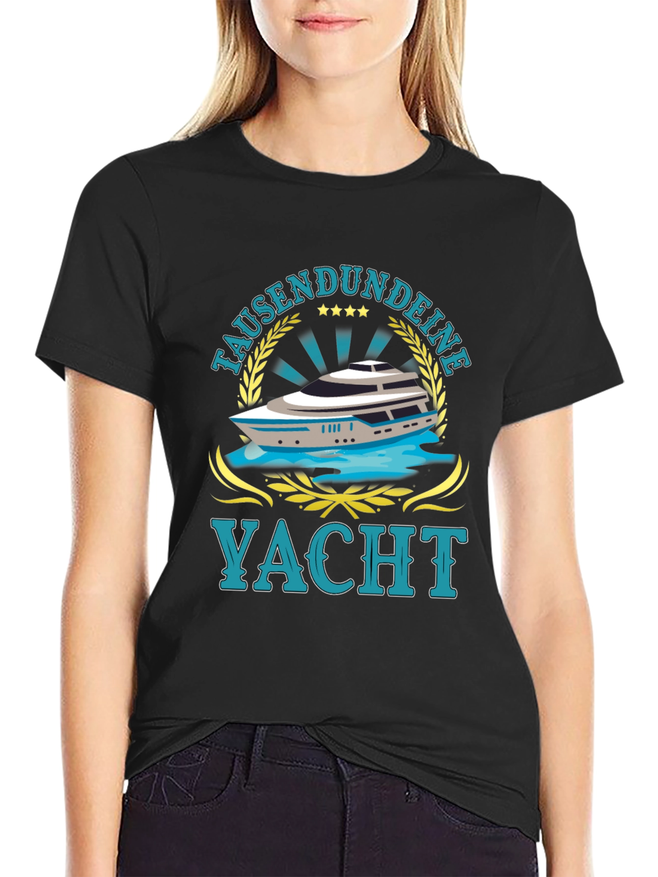 Tausendundeine Yacht Black T-Shirt - Nautical Style