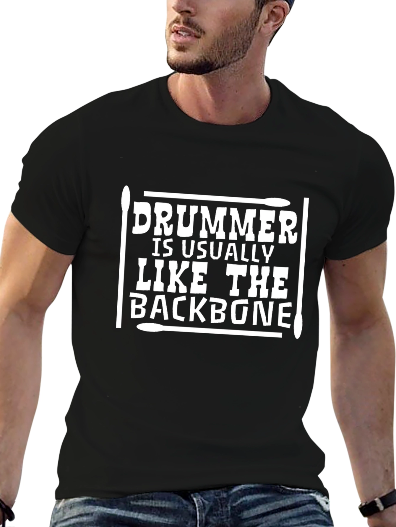 Drummer Backbone Tee - Music Lovers T-Shirt