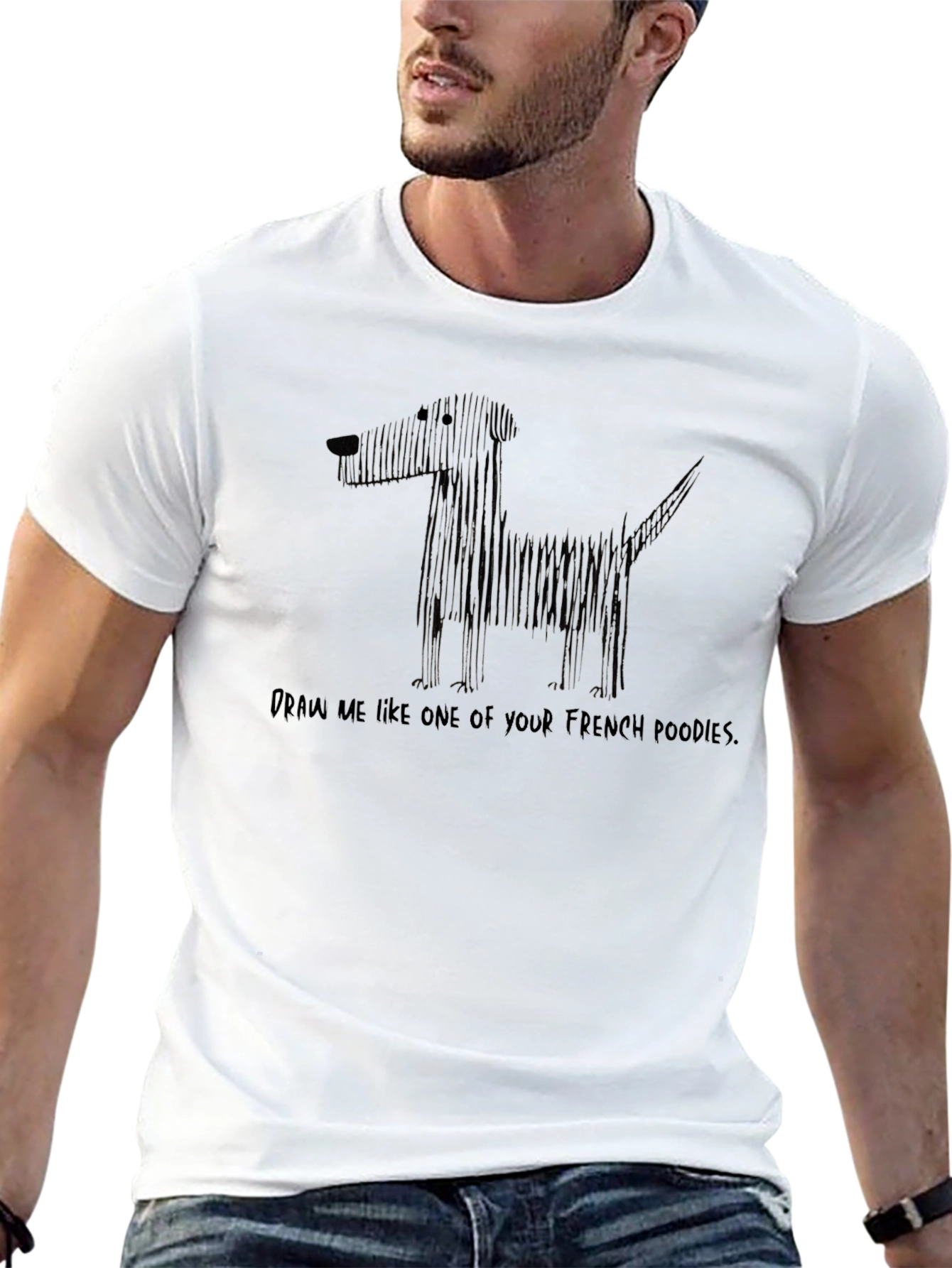 Draw Me Like French Poodles Black Graphic Tee