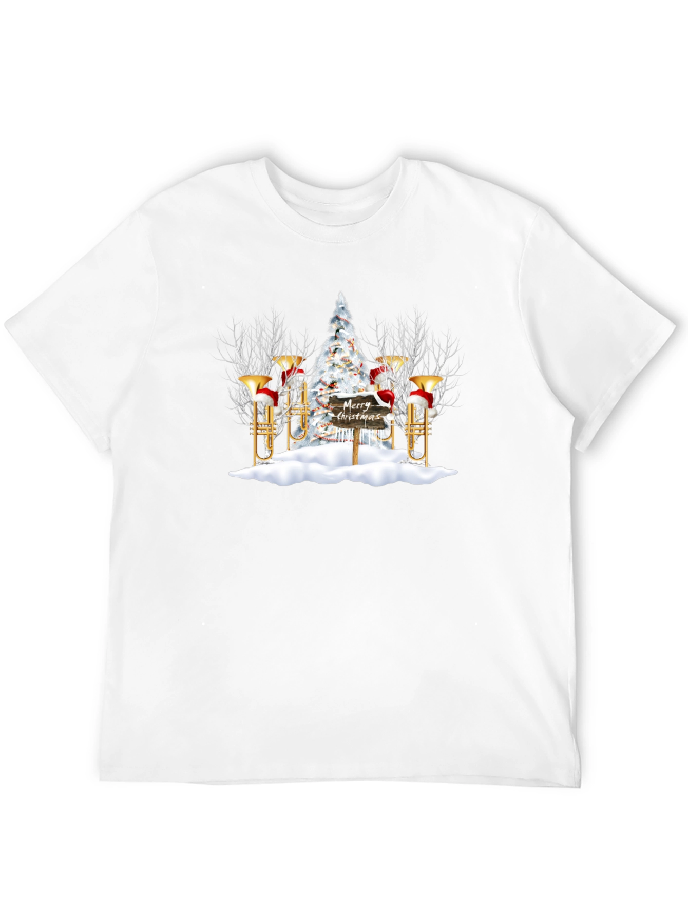 Festive Christmas Tree Trumpet T-Shirt