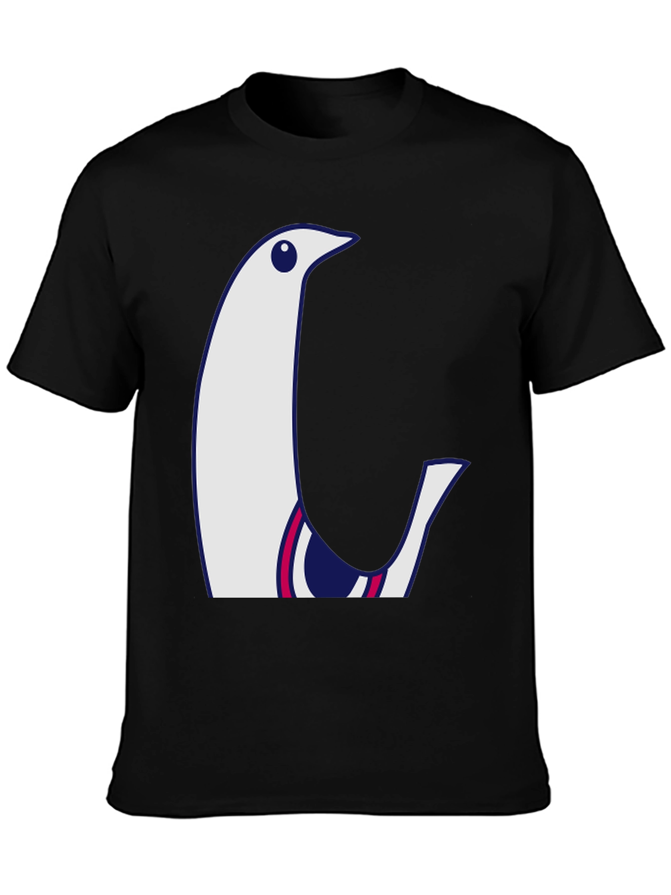 Stylish Black T-Shirt with Unique Penguin Design