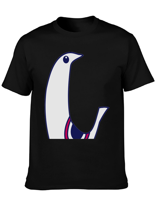 Stylish Black T-Shirt with Unique Penguin Design