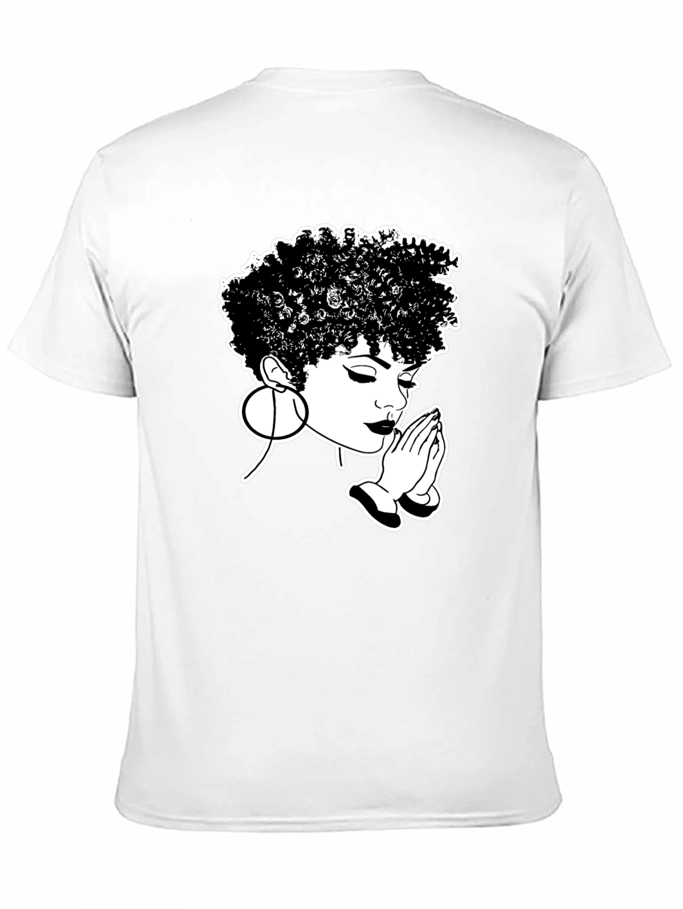 Praying Woman Graphic Tee - Stylish Black T-Shirt