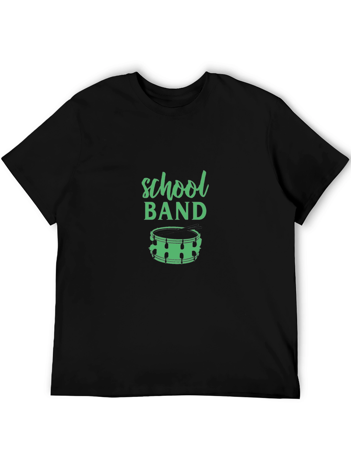 School Band Drummer Graphic Tee - Black