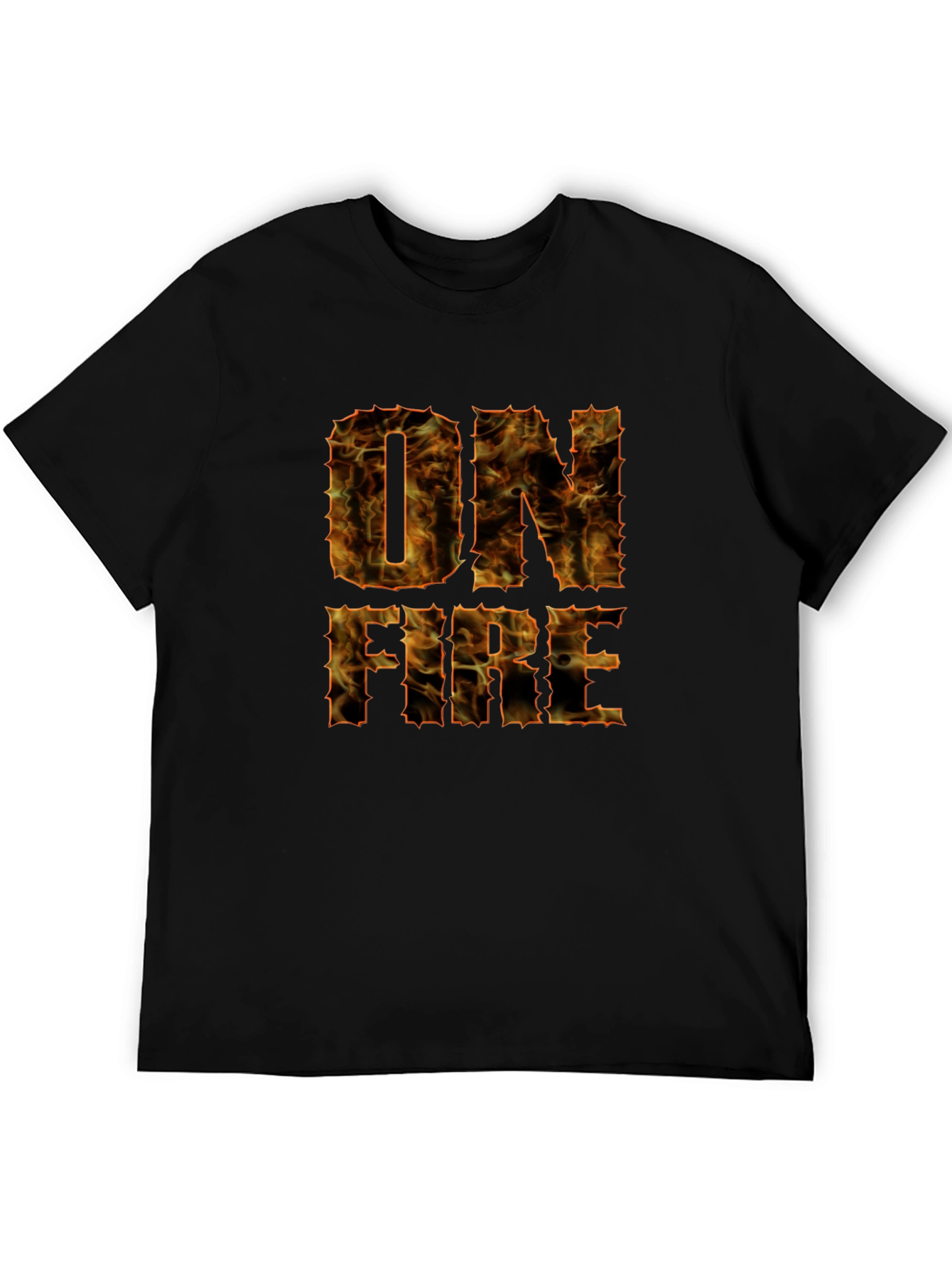On Fire Graphic T-Shirt - Bold Flame Design