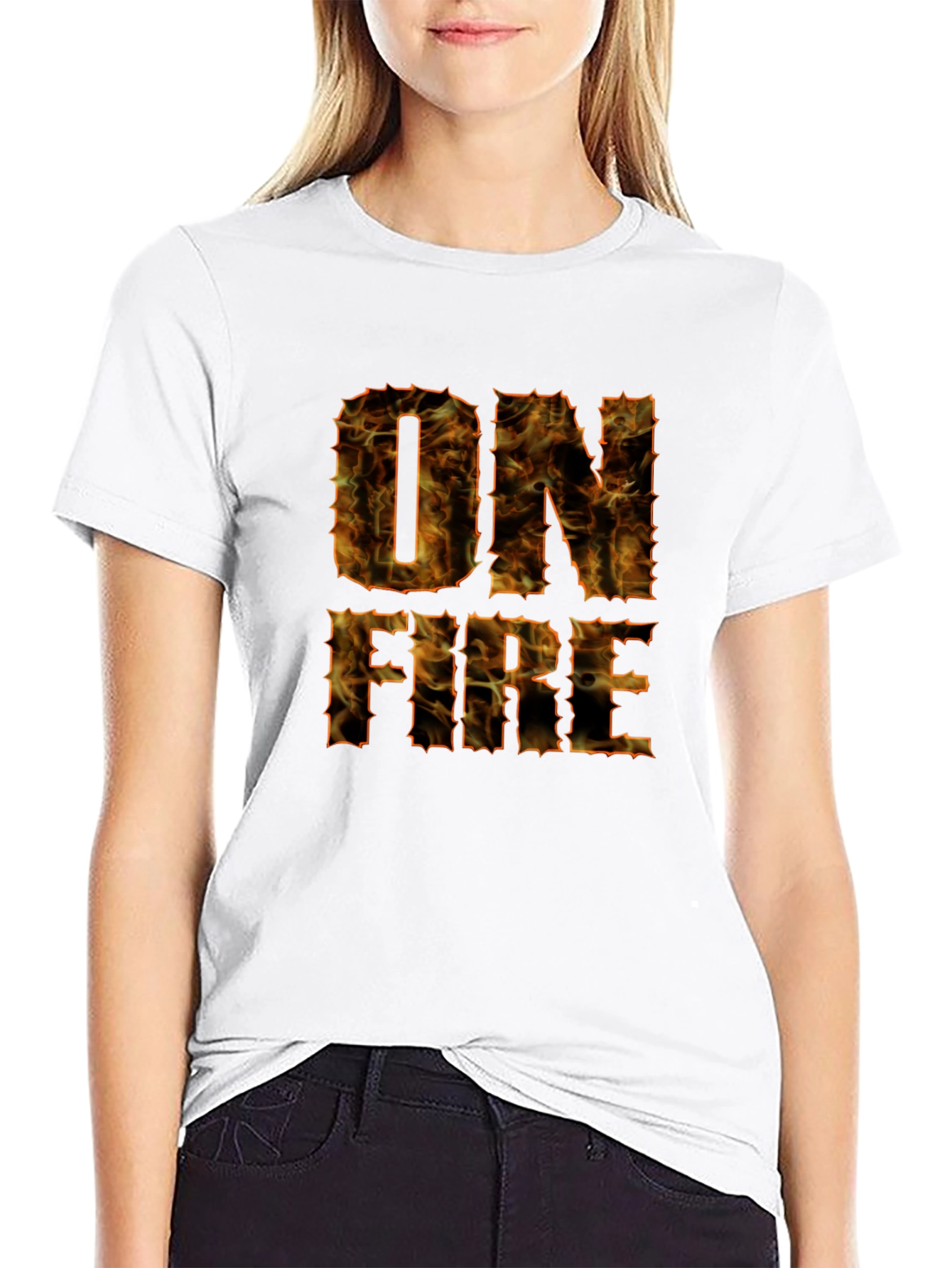 On Fire Graphic T-Shirt - Bold Flame Design