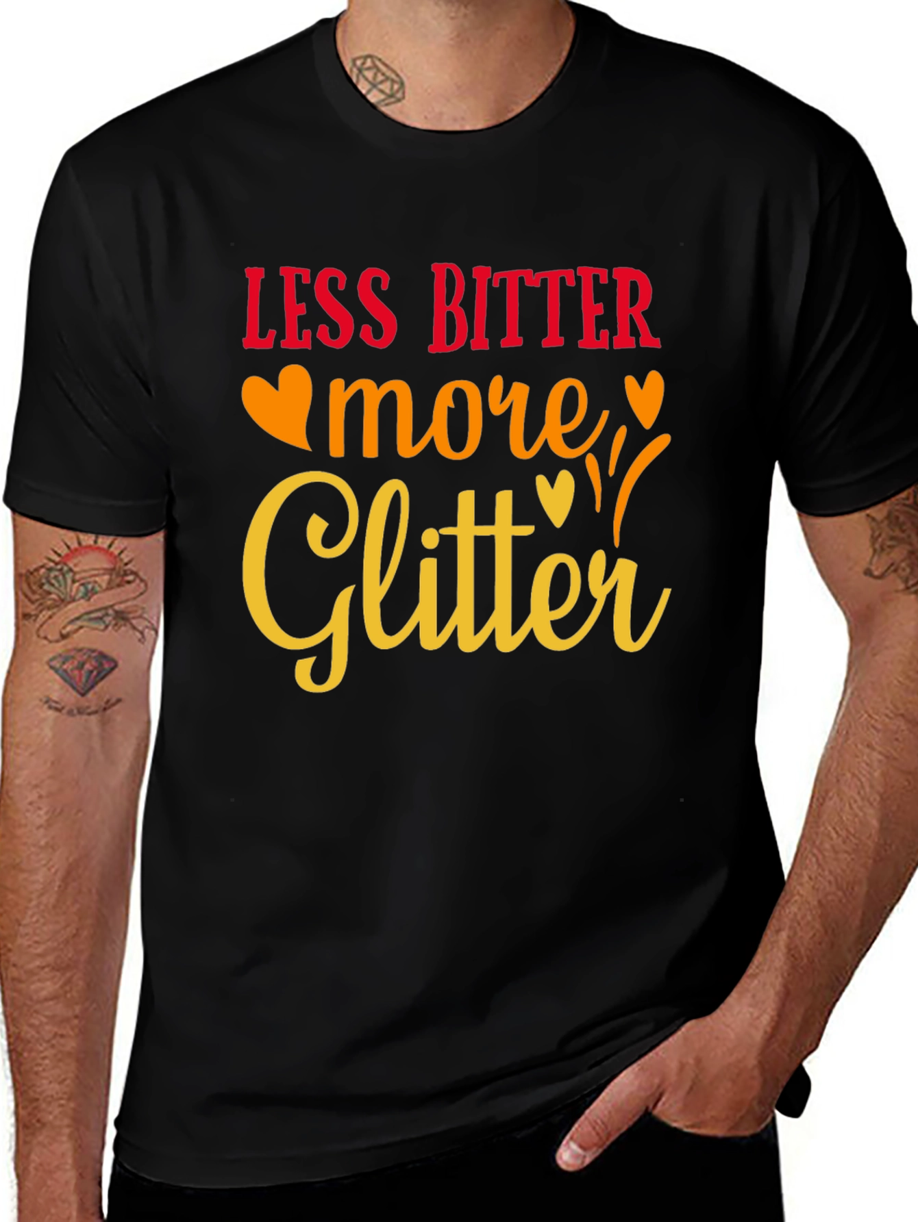 Less Bitter More Glitter Black Graphic Tee