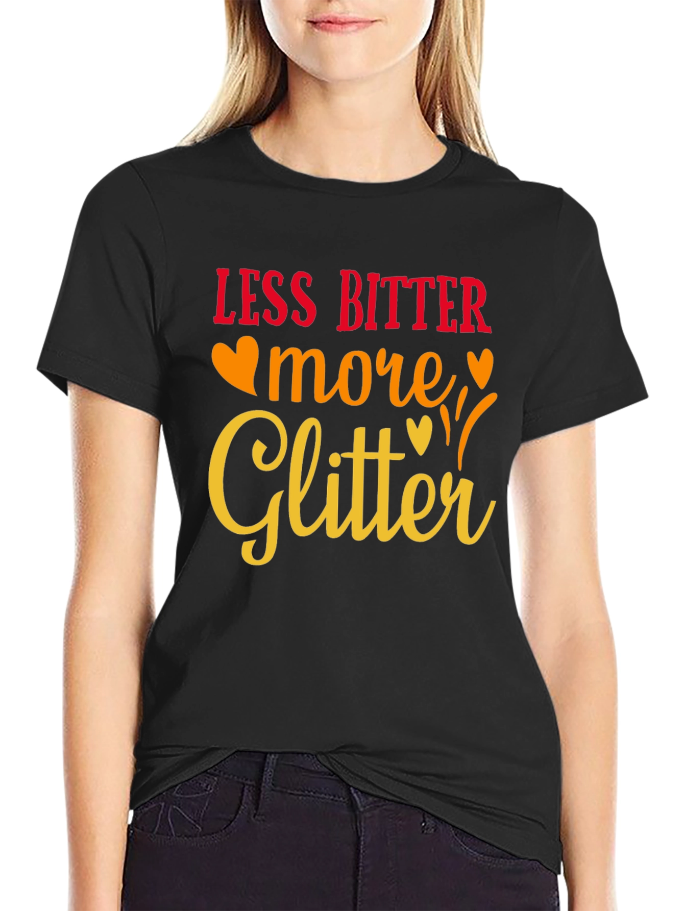 Less Bitter More Glitter Black Graphic Tee