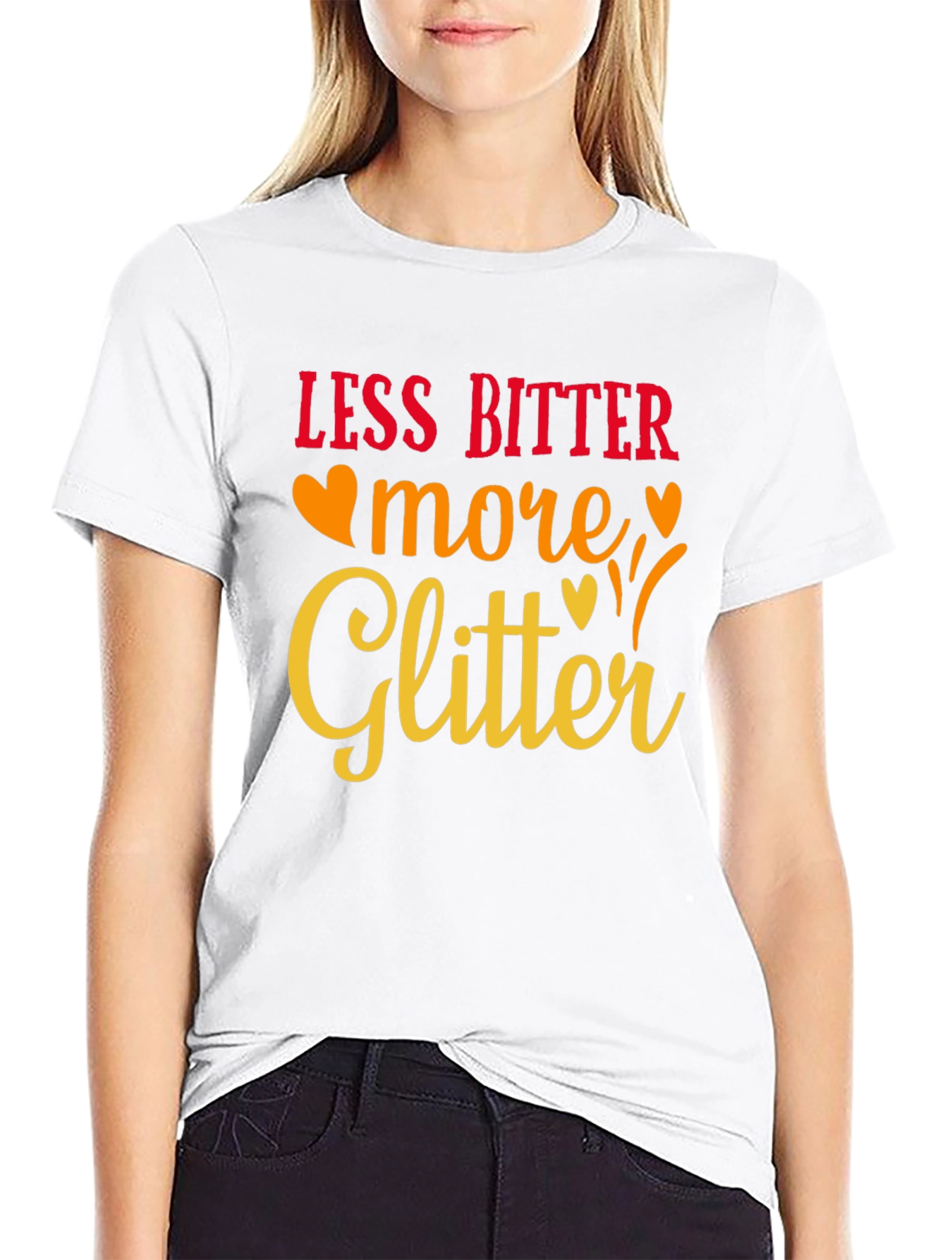 Less Bitter More Glitter Black Graphic Tee