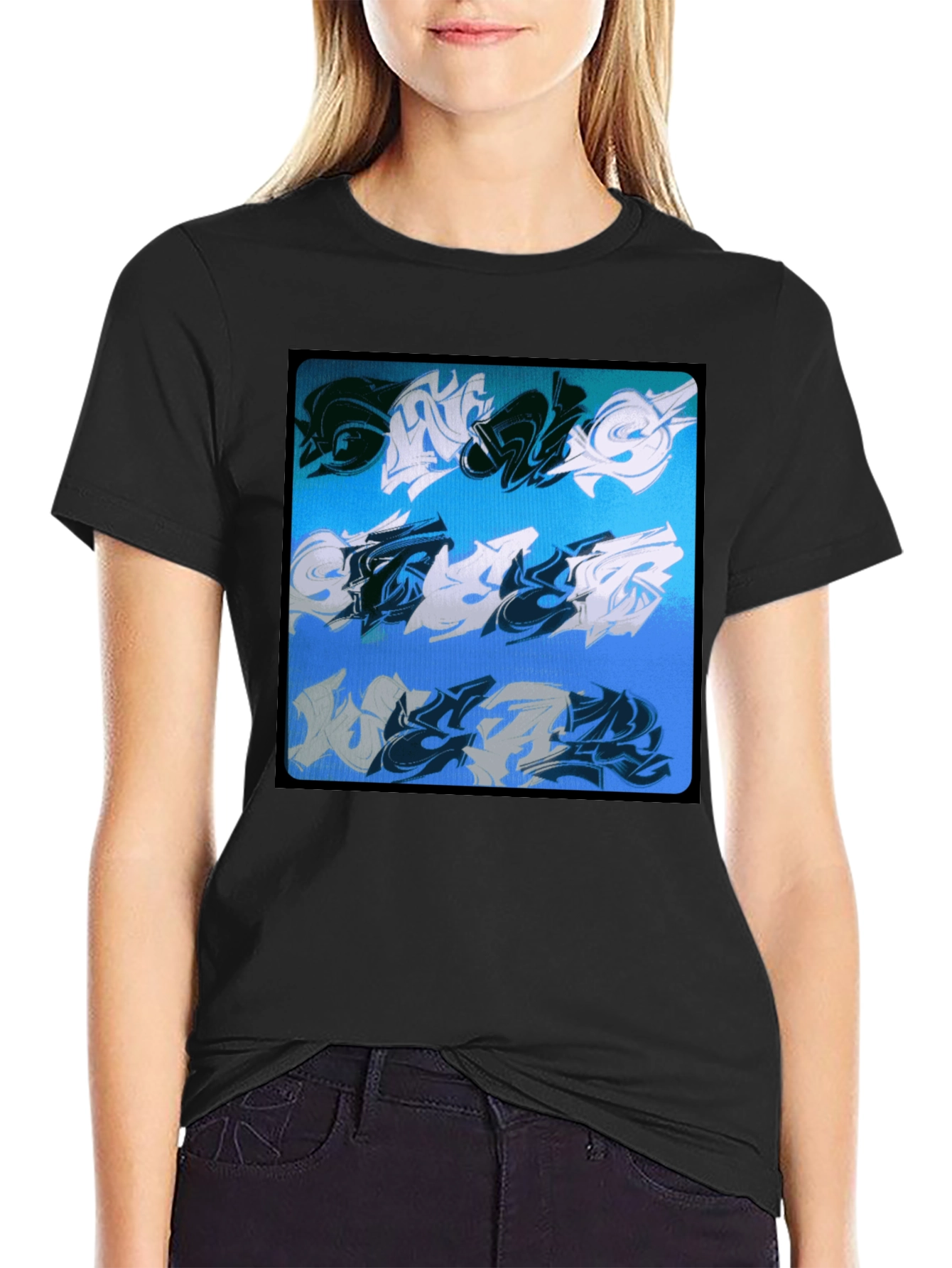 Abstract Graffiti Art Black Tee