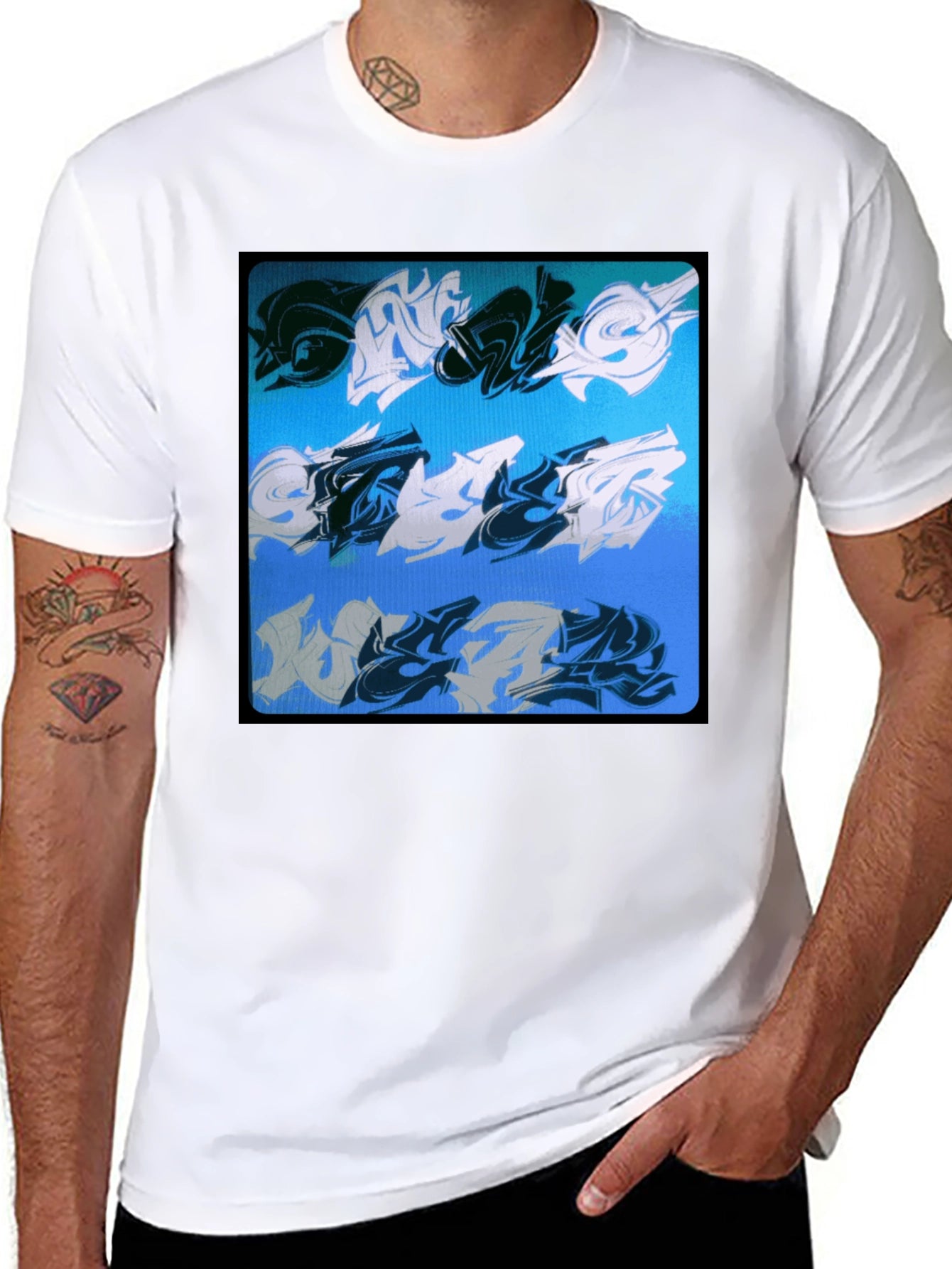 Abstract Graffiti Art Black Tee