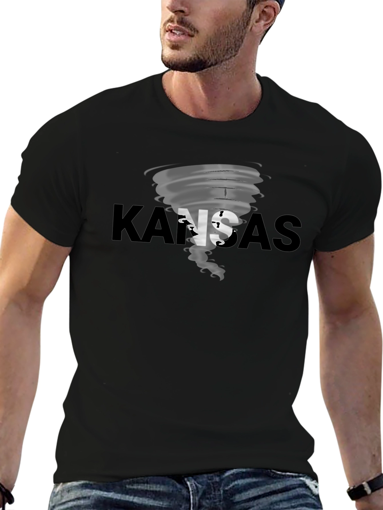 Kansas Tornado Graphic Black T-Shirt