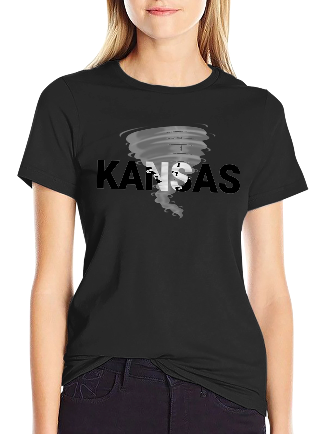 Kansas Tornado Graphic Black T-Shirt
