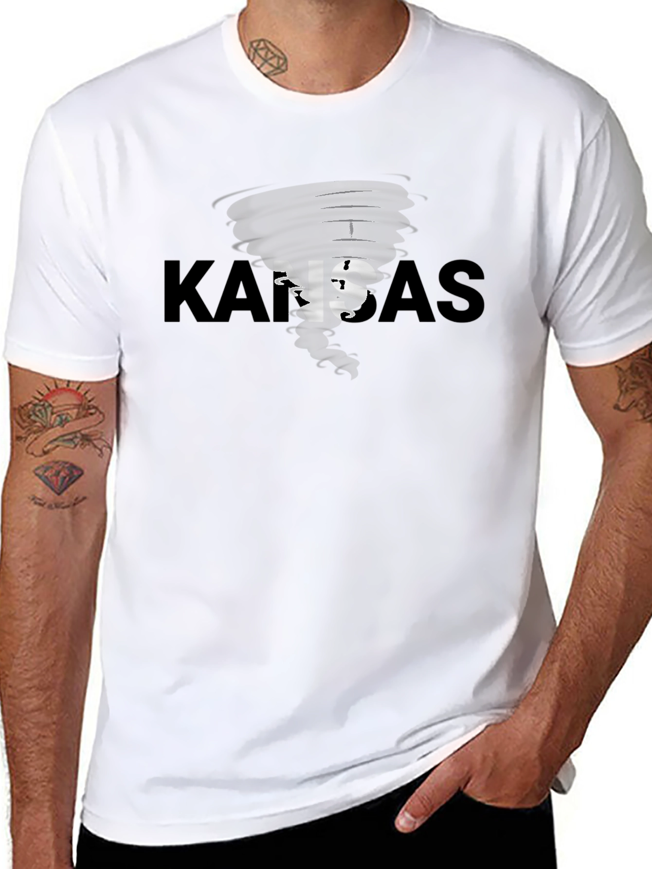 Kansas Tornado Graphic Black T-Shirt