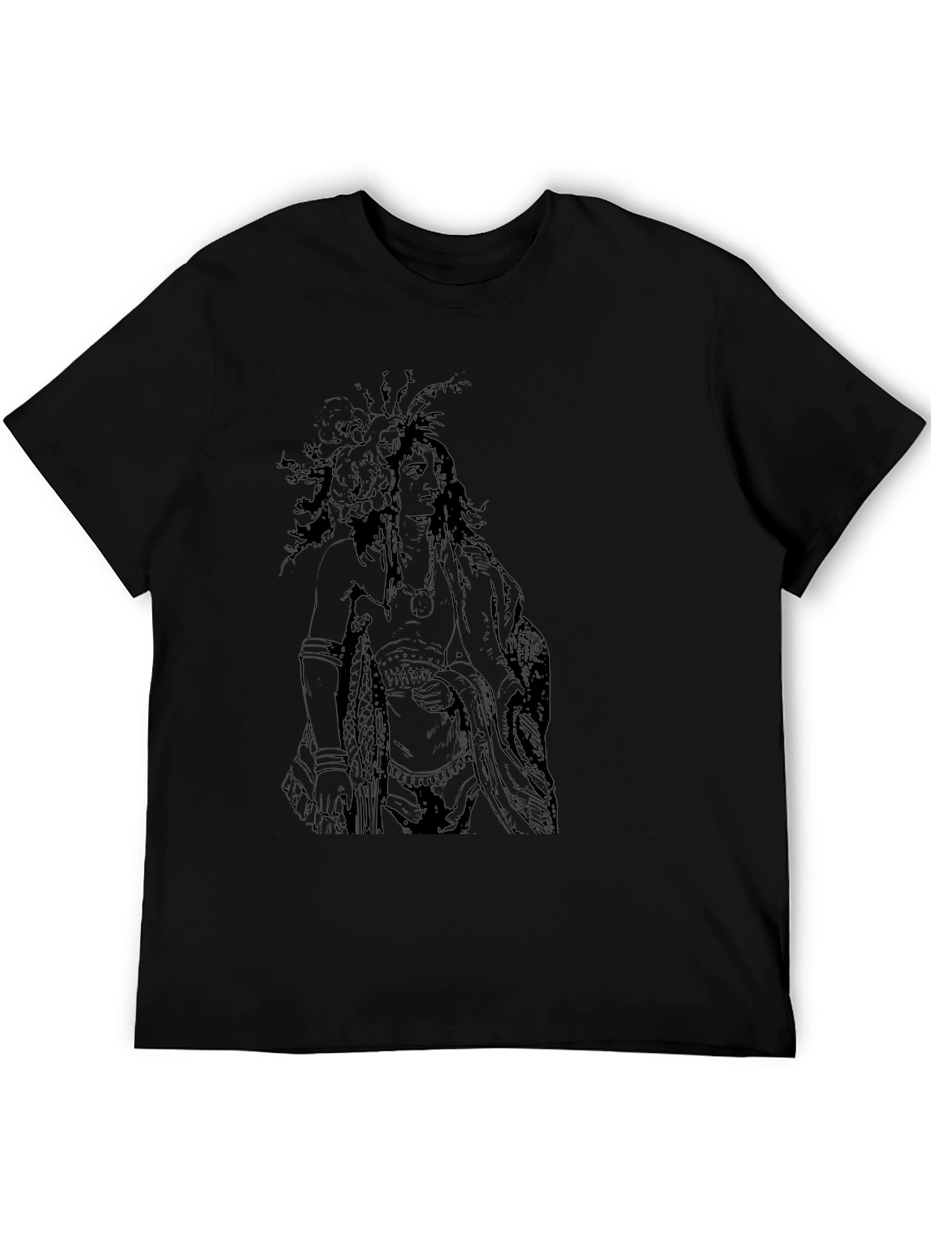 Native American Graphic T-Shirt - Black Cotton Tee