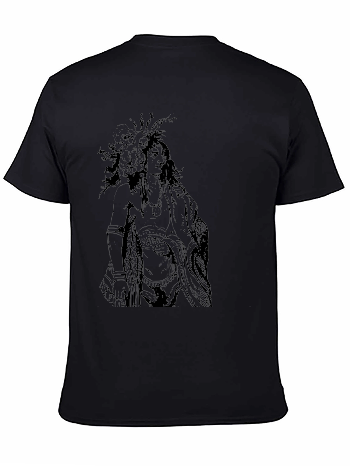 Native American Graphic T-Shirt - Black Cotton Tee
