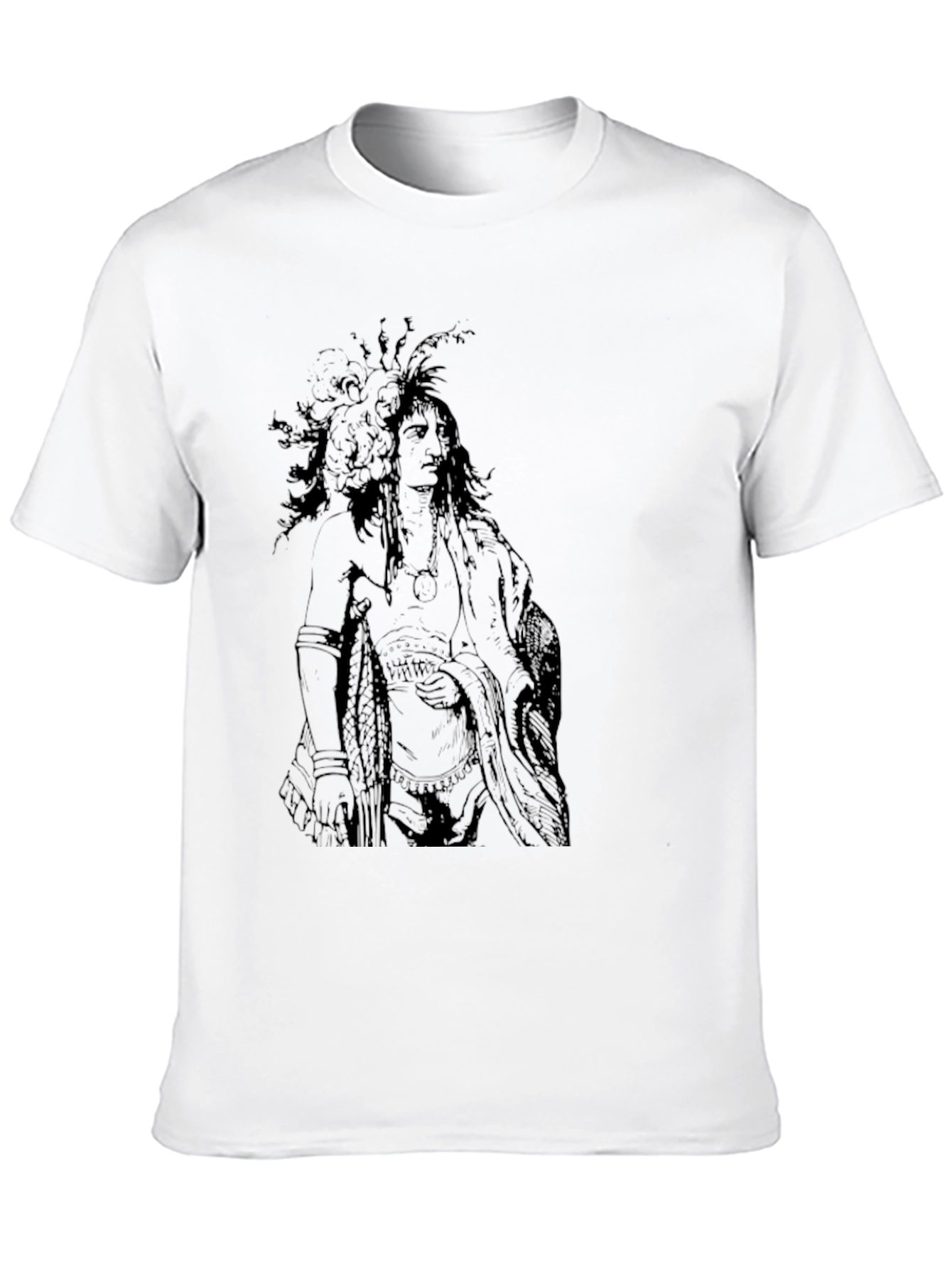 Native American Graphic T-Shirt - Black Cotton Tee