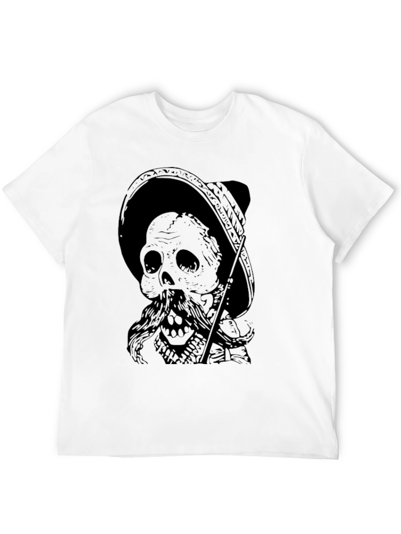 Mariachi Skull Graphic Tee - Mens Black T-Shirt