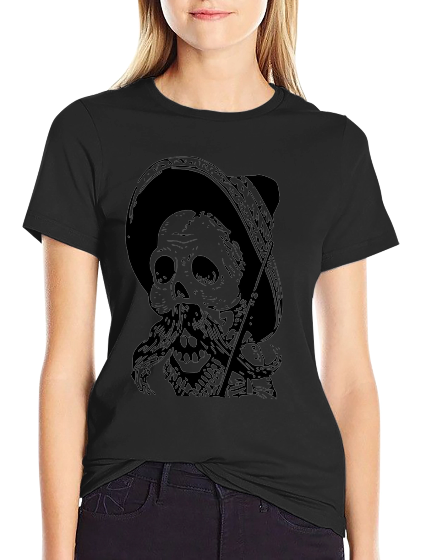 Mariachi Skull Graphic Tee - Mens Black T-Shirt
