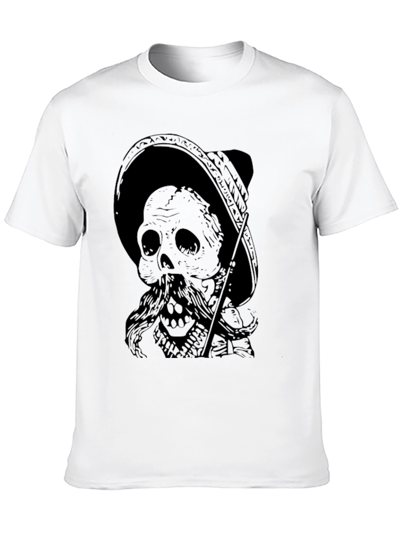 Mariachi Skull Graphic Tee - Mens Black T-Shirt