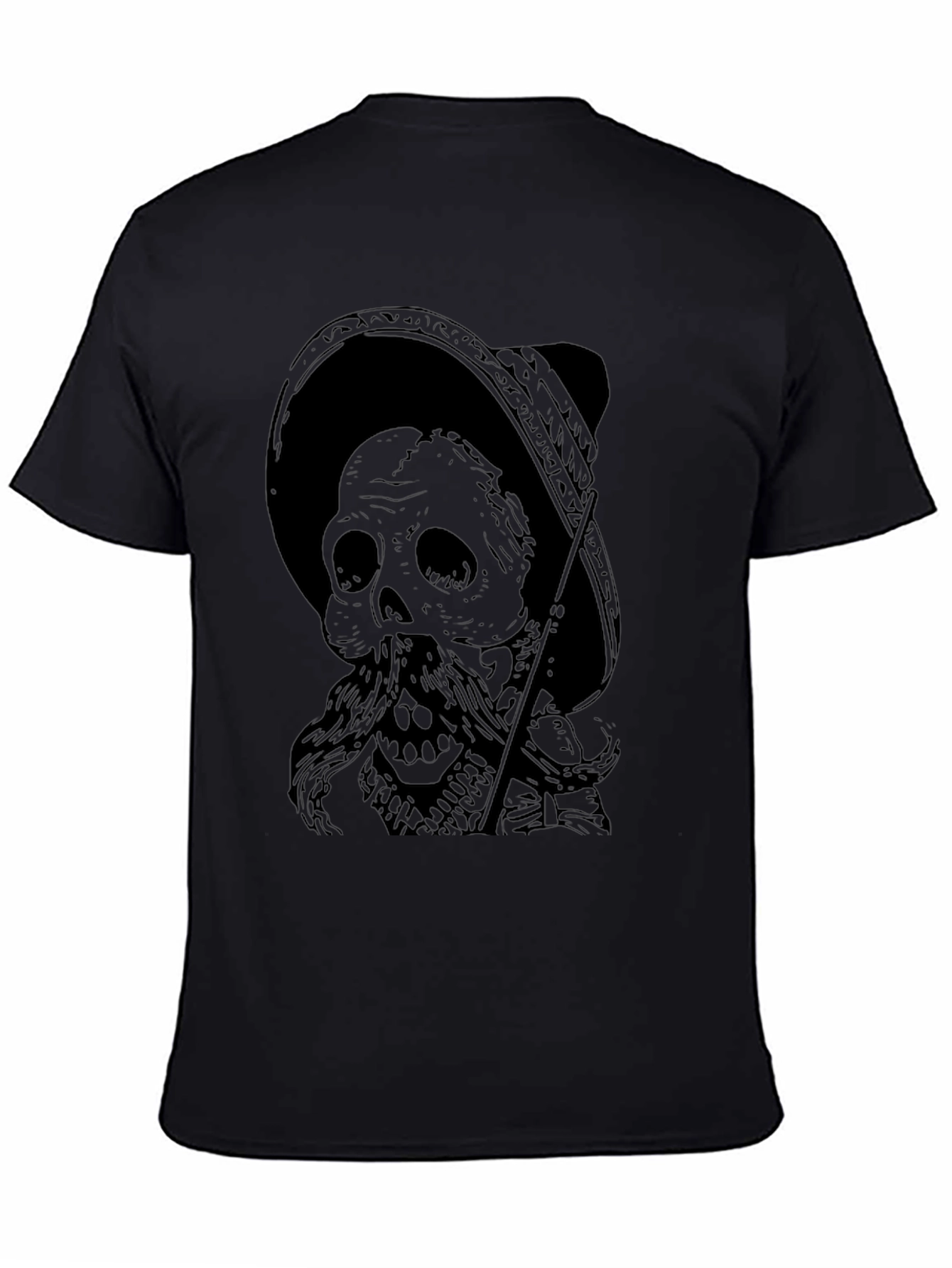 Mariachi Skull Graphic Tee - Mens Black T-Shirt