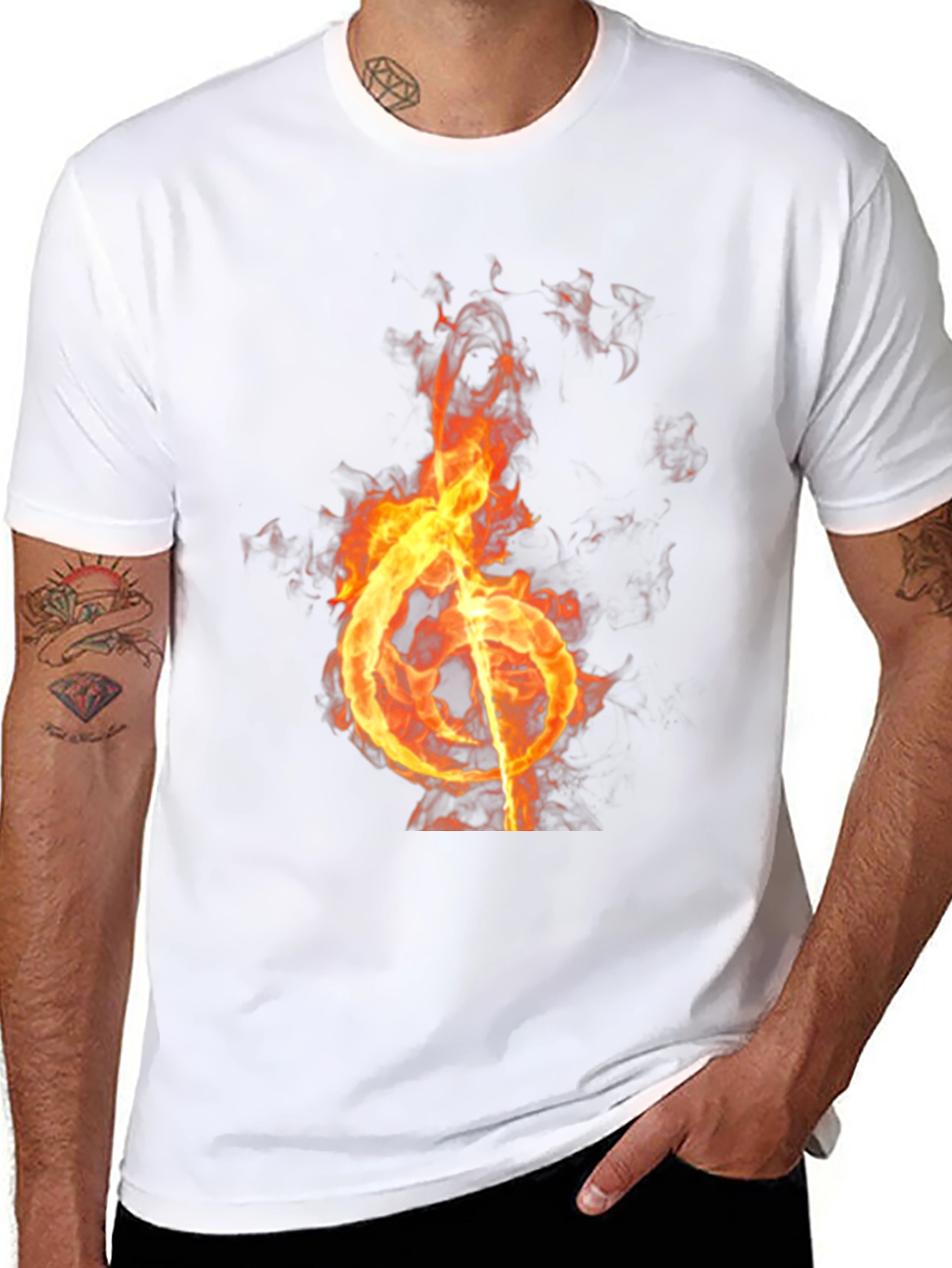 Burning Note Graphic Tee - Black T-Shirt
