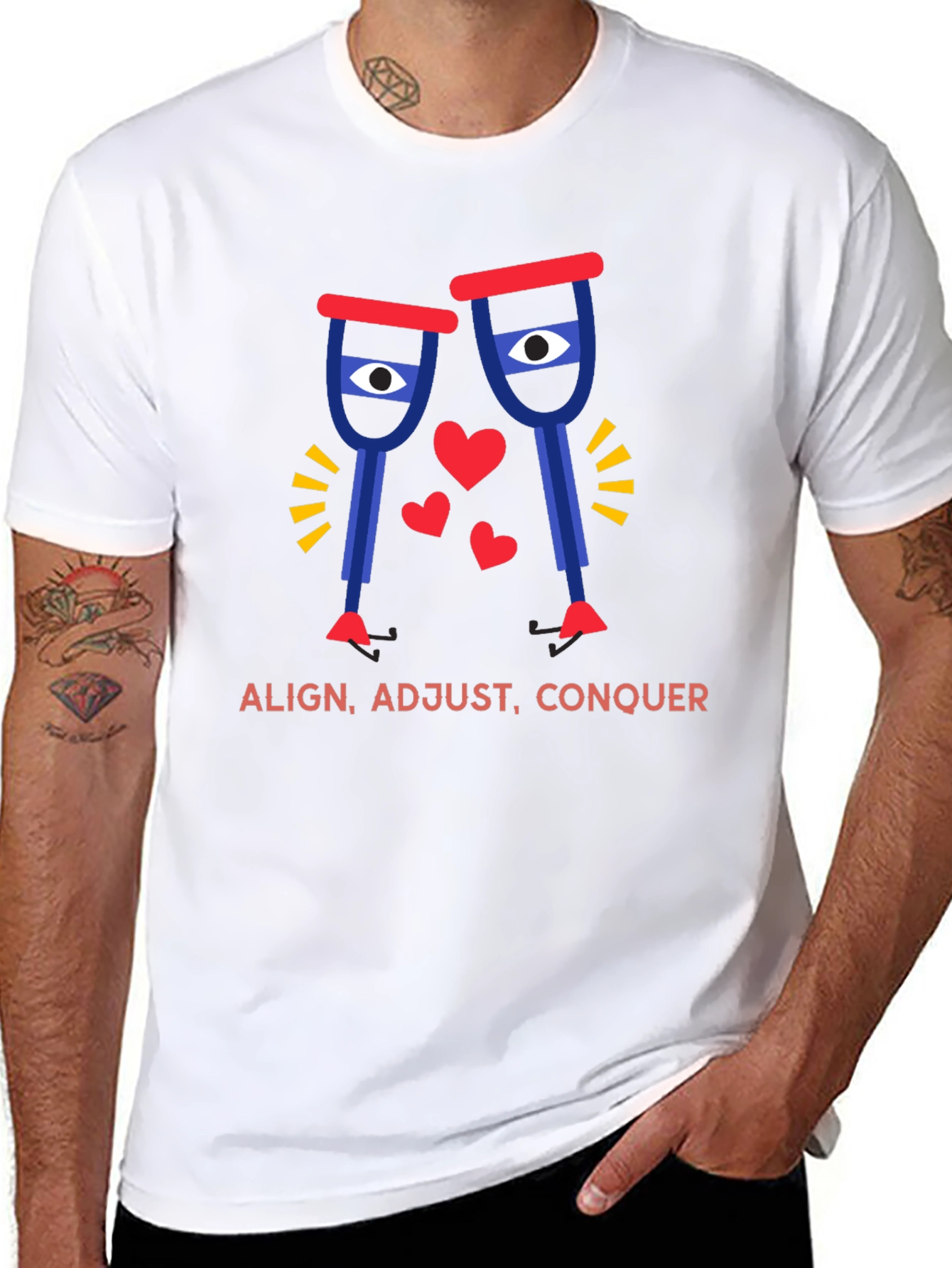 Align Adjust Conquer Crutches Love T-Shirt