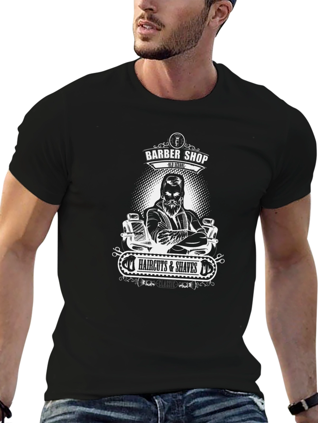 Barber Shop Haircuts & Shaves Graphic T-Shirt