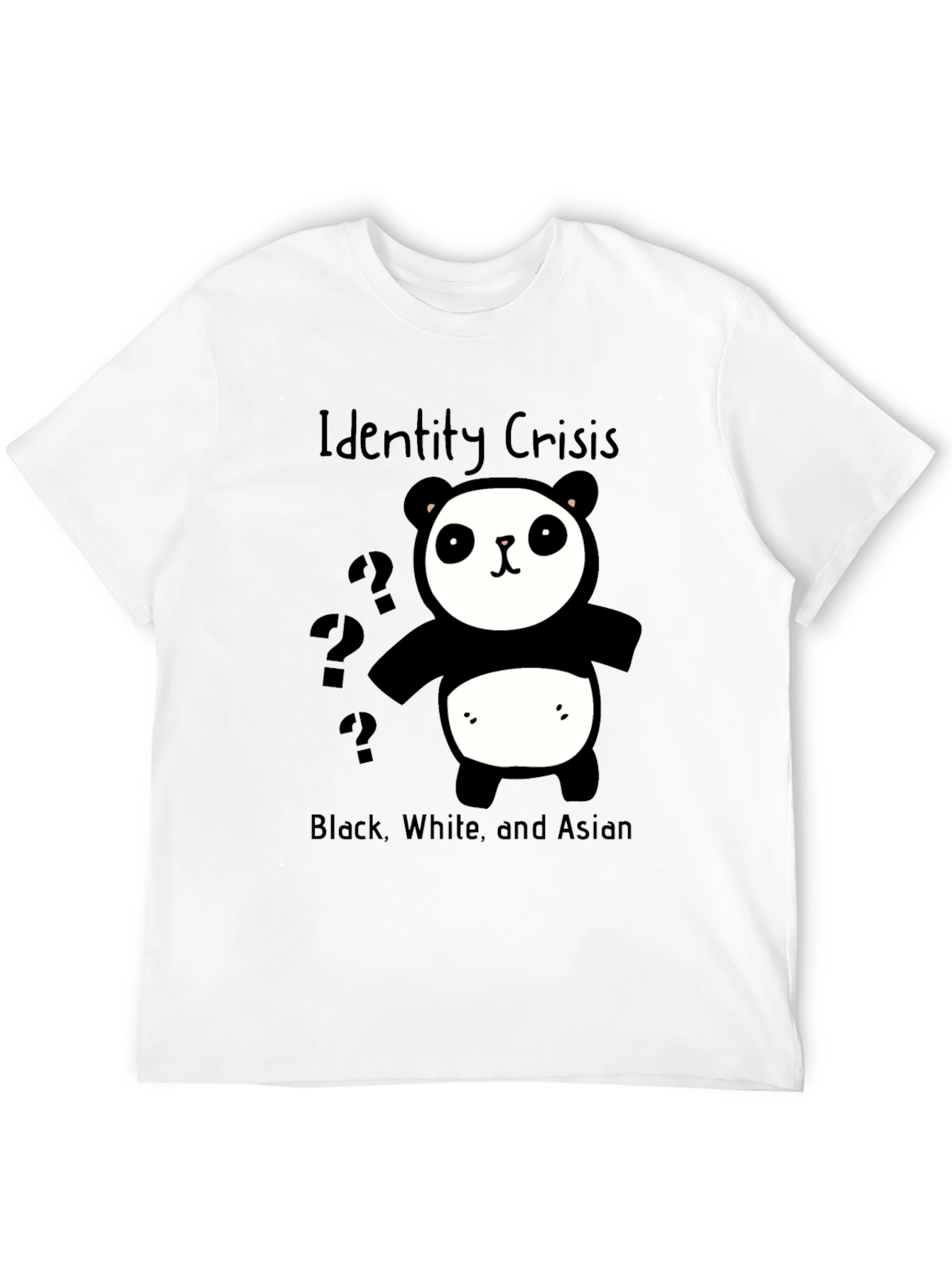Identity Crisis Panda T-Shirt - Black White & Asian
