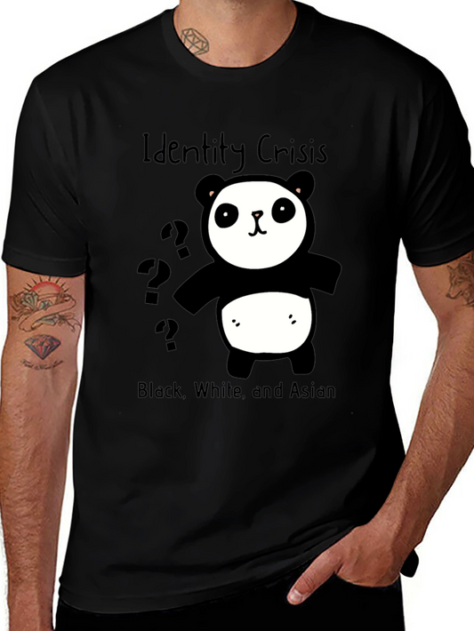 Identity Crisis Panda T-Shirt - Black White & Asian