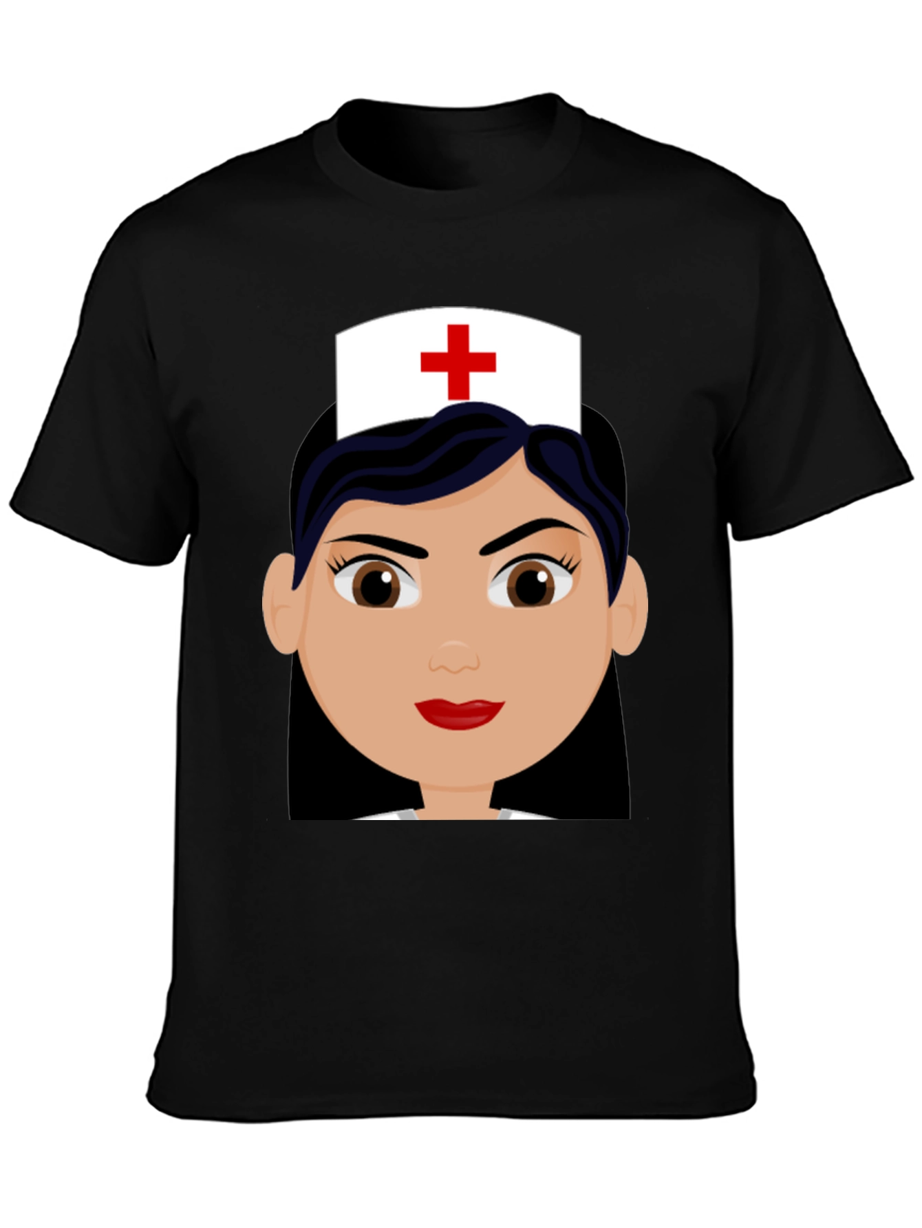 Nurse Cartoon Graphic Tee - Unisex Black T-Shirt