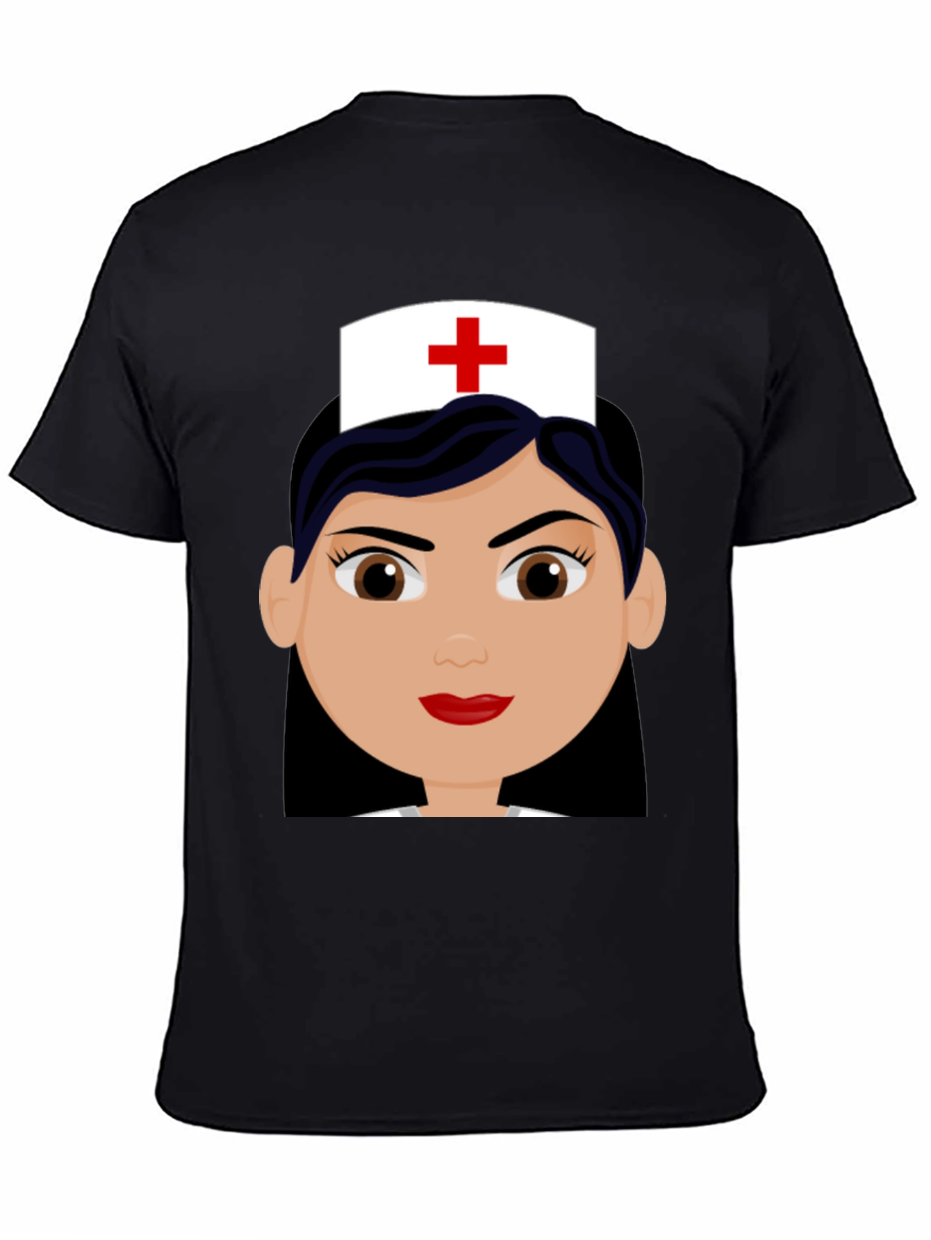 Nurse Cartoon Graphic Tee - Unisex Black T-Shirt