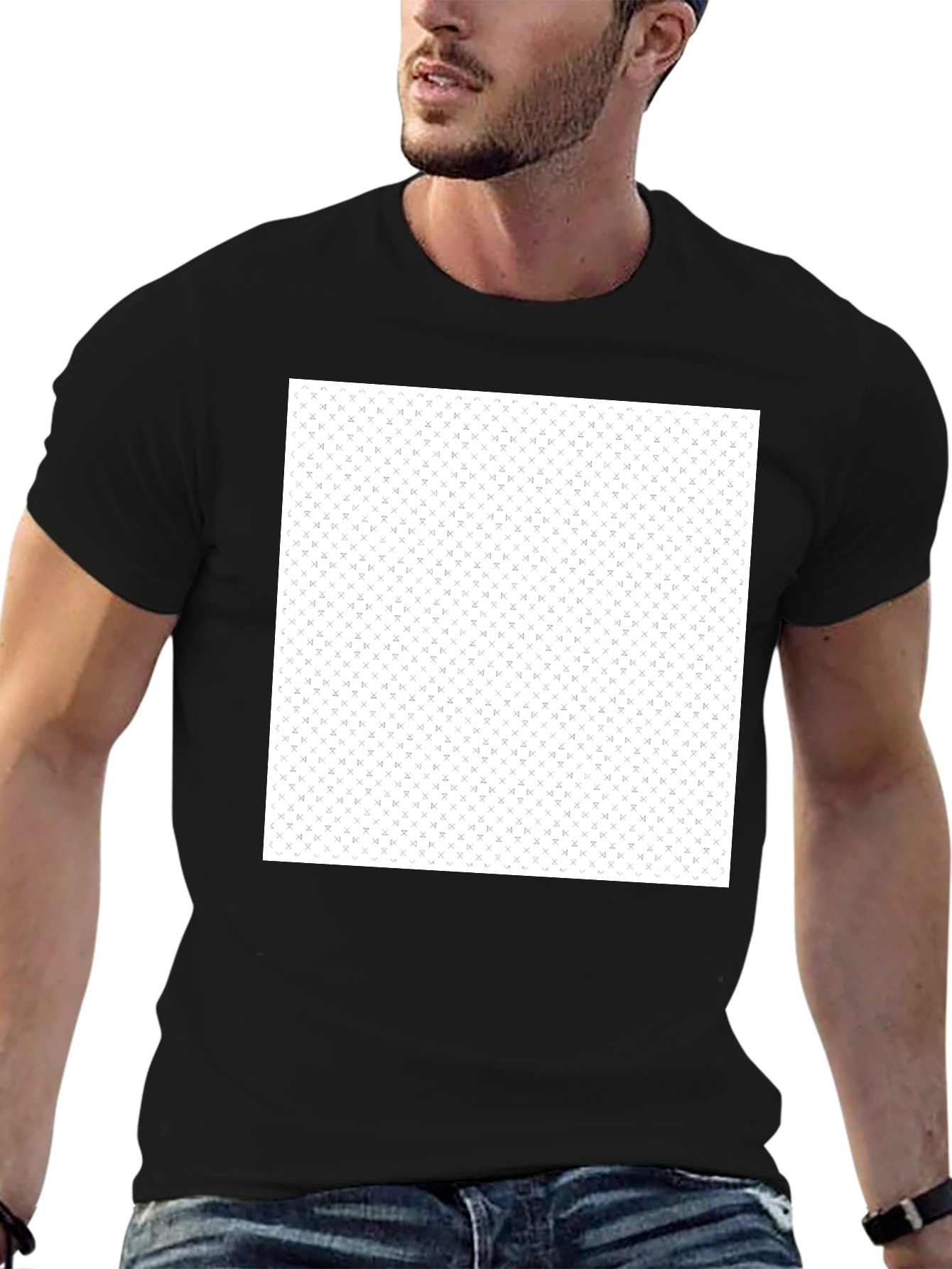 Modern Black T-Shirt with Geometric Pattern
