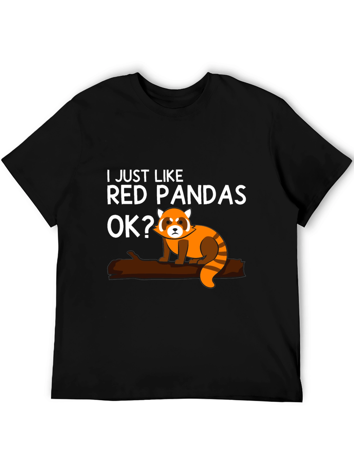 Red Panda Lover Black Graphic T-Shirt