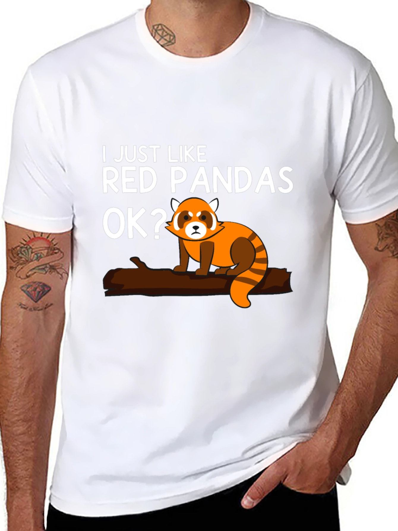 Red Panda Lover Black Graphic T-Shirt