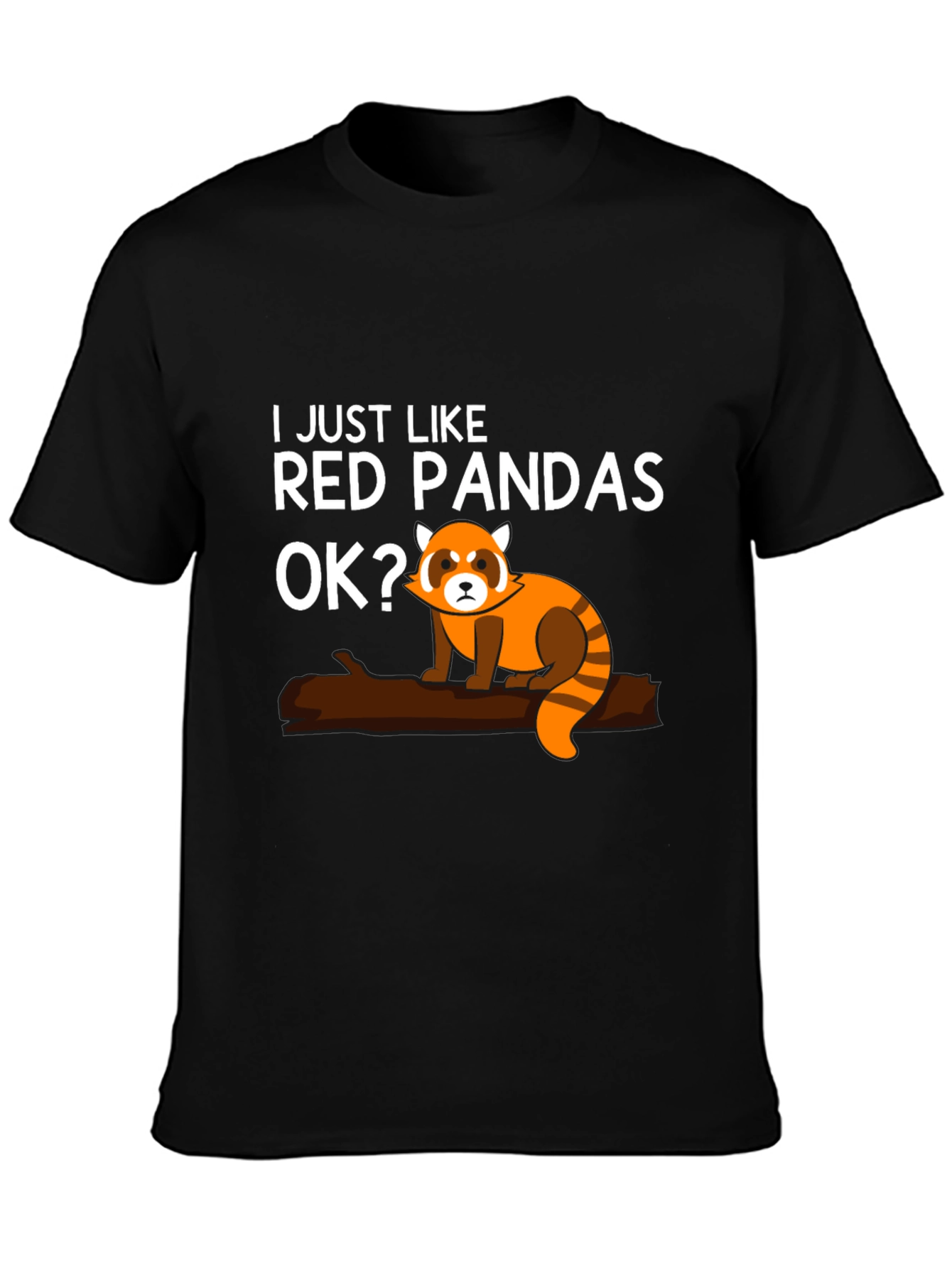 Red Panda Lover Black Graphic T-Shirt
