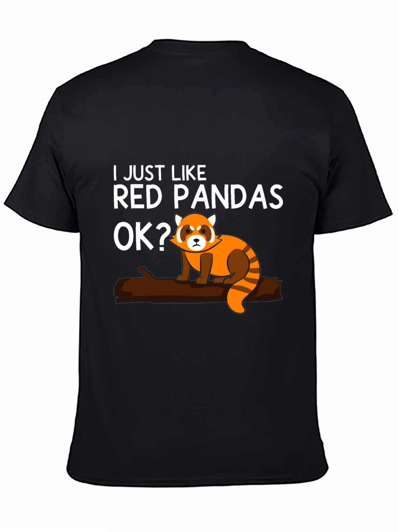 Red Panda Lover Black Graphic T-Shirt