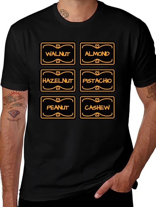 Nuts Lover T-Shirt: Walnut Almond Pistachio Design