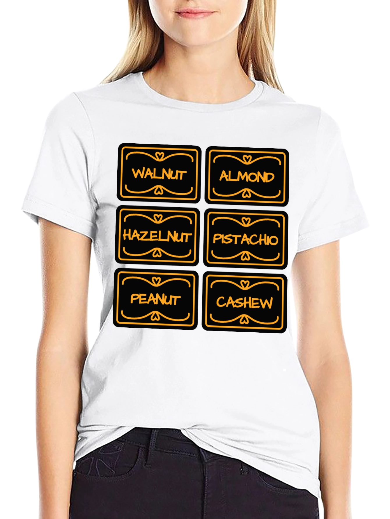 Nuts Lover T-Shirt: Walnut Almond Pistachio Design