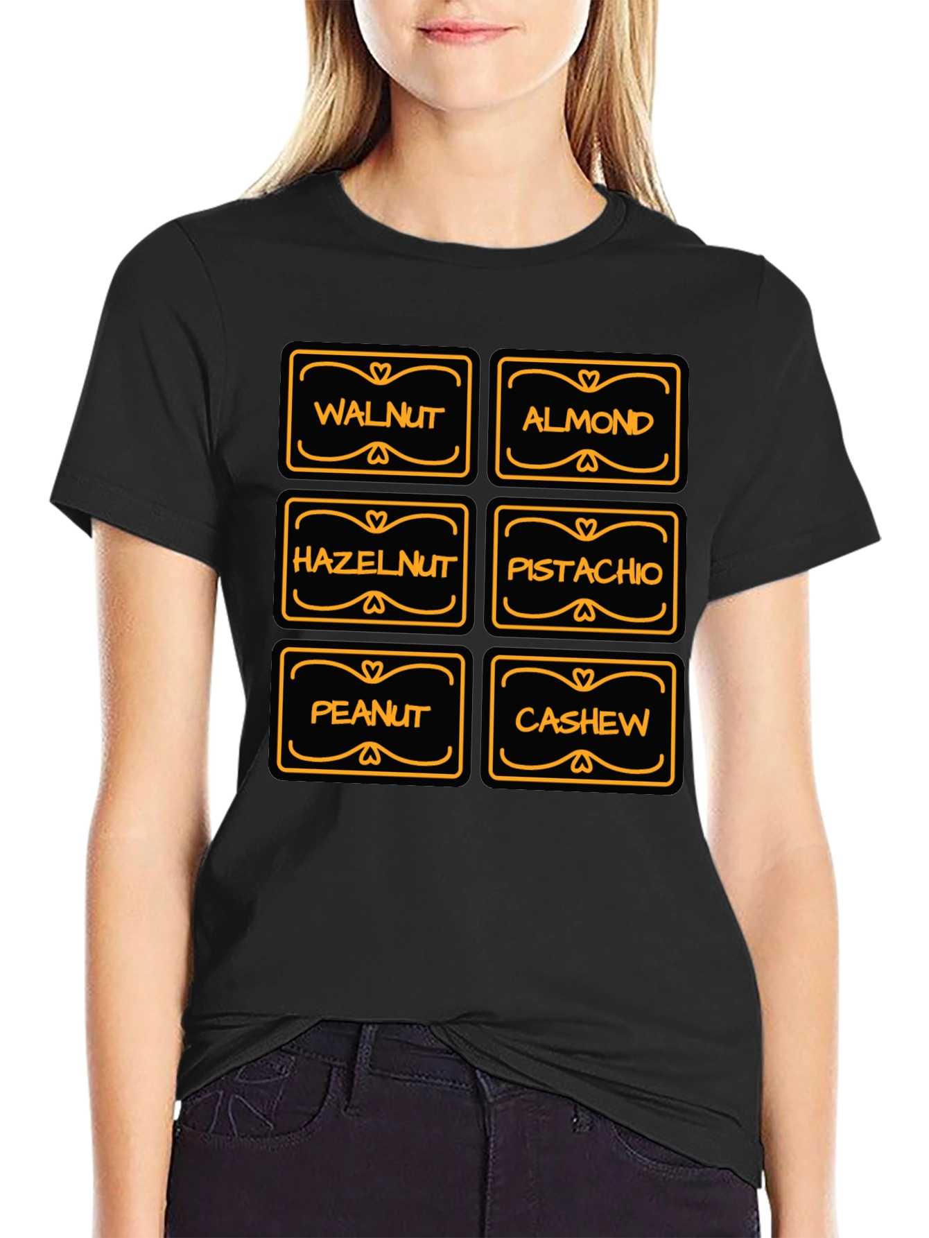 Nuts Lover T-Shirt: Walnut Almond Pistachio Design