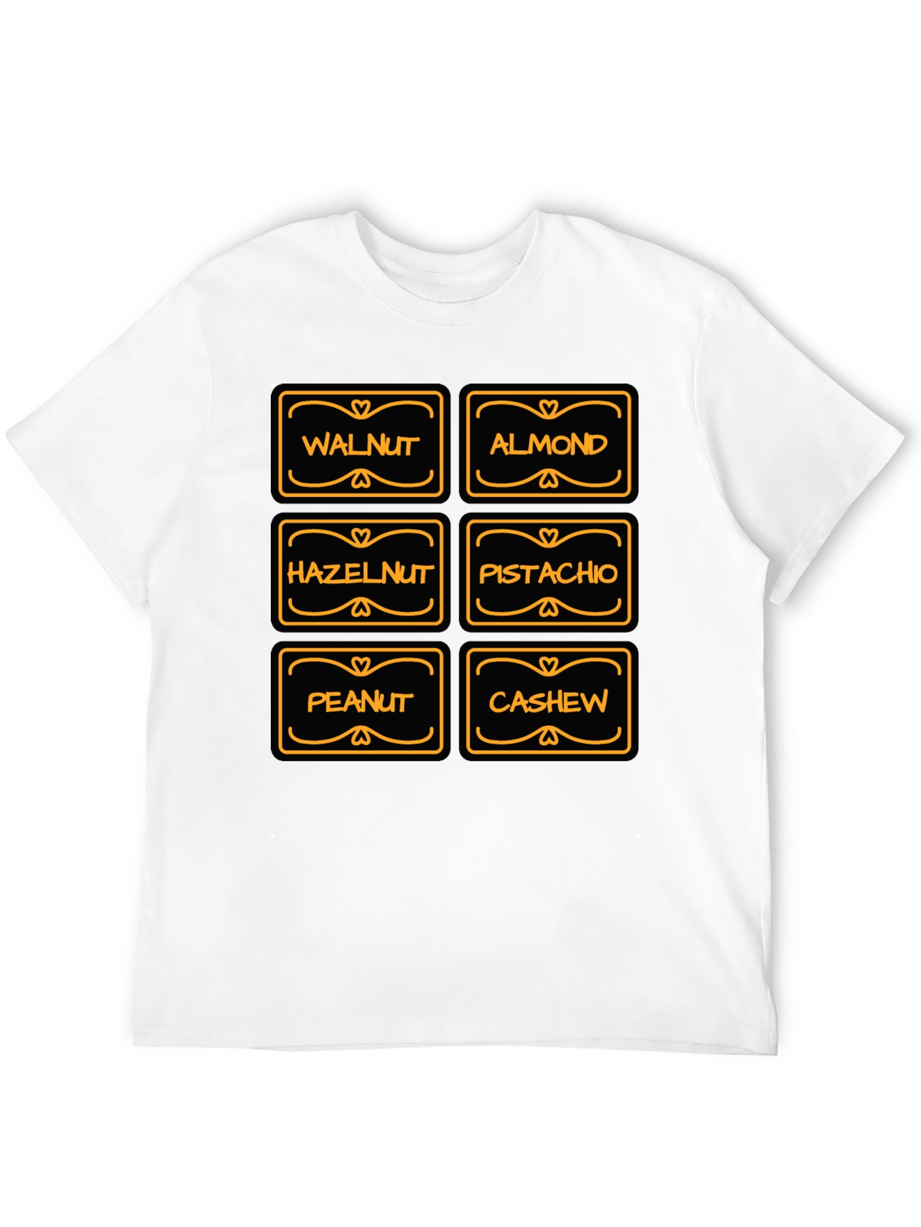 Nuts Lover T-Shirt: Walnut Almond Pistachio Design