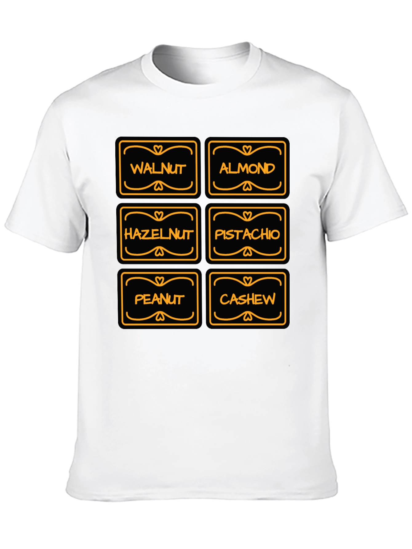 Nuts Lover T-Shirt: Walnut Almond Pistachio Design