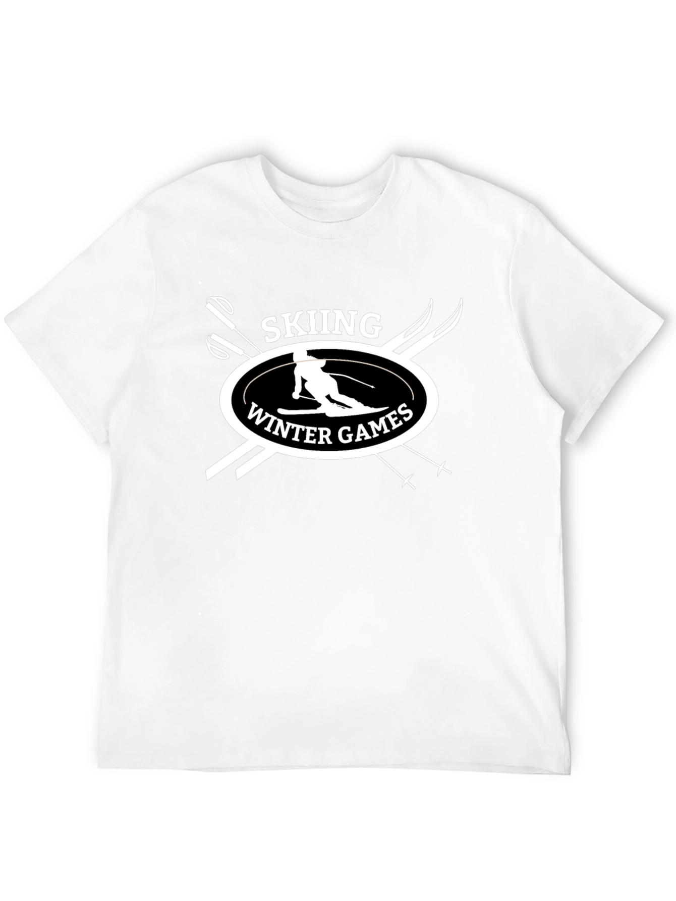Skiing Winter Games Black T-Shirt
