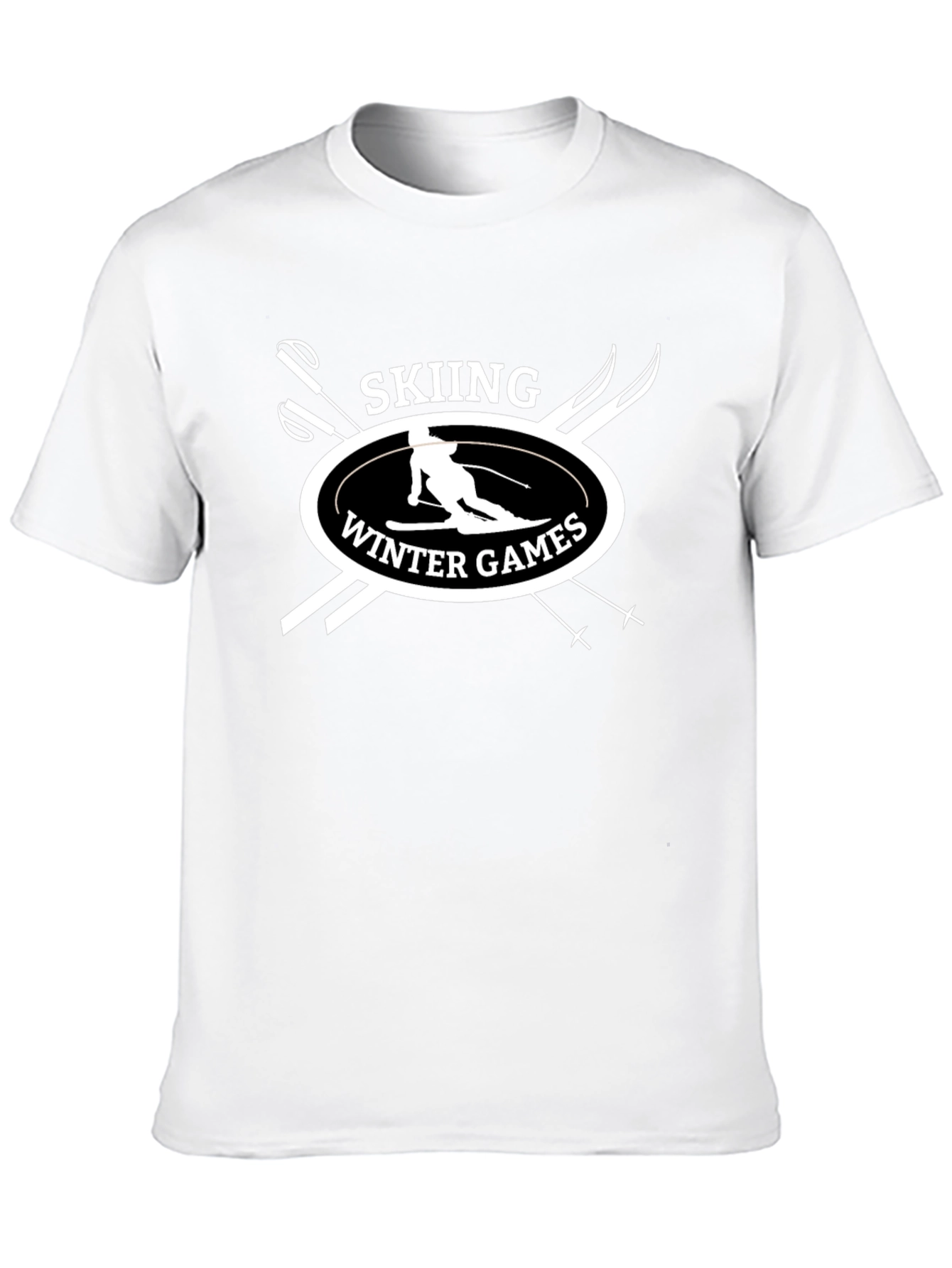 Skiing Winter Games Black T-Shirt