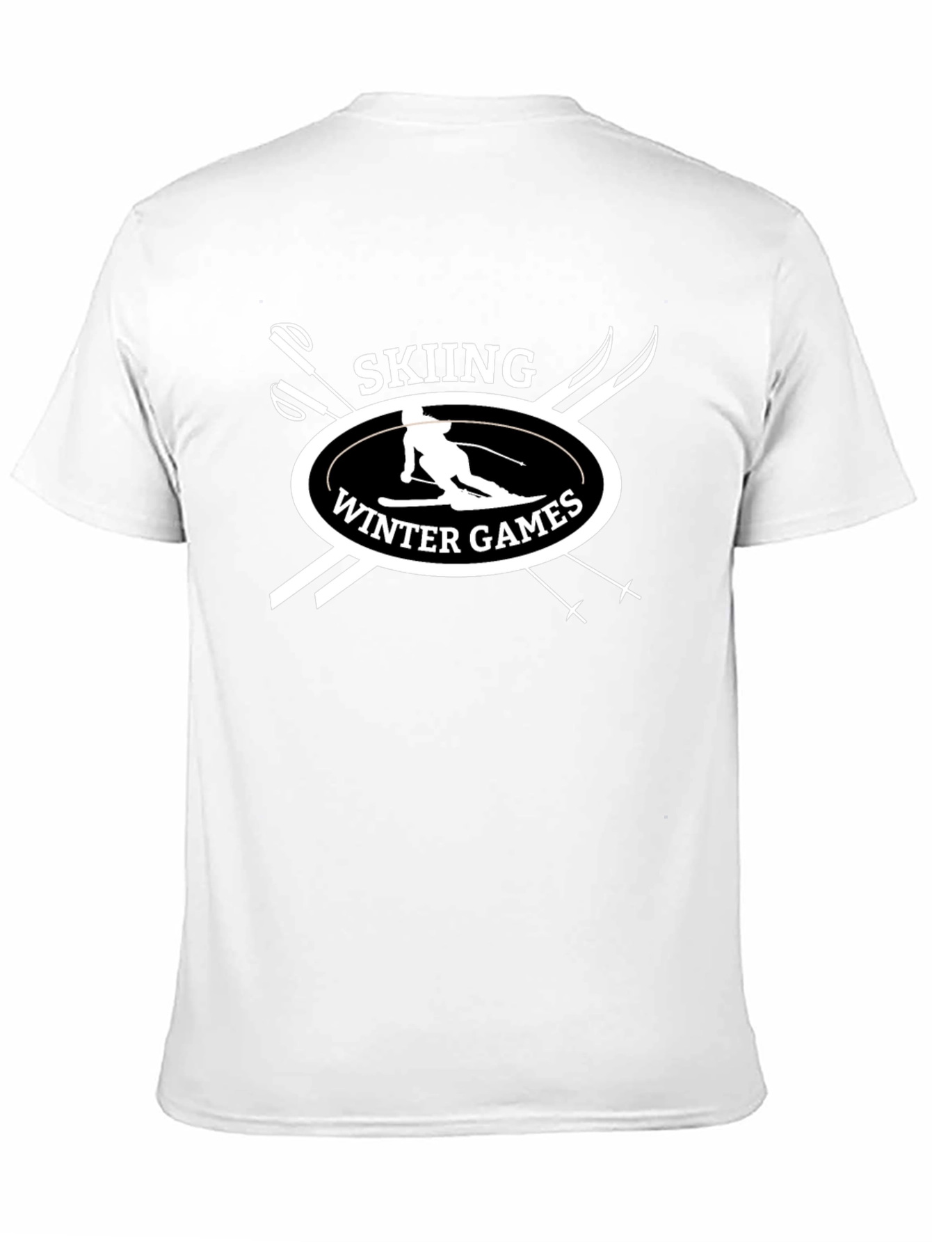 Skiing Winter Games Black T-Shirt
